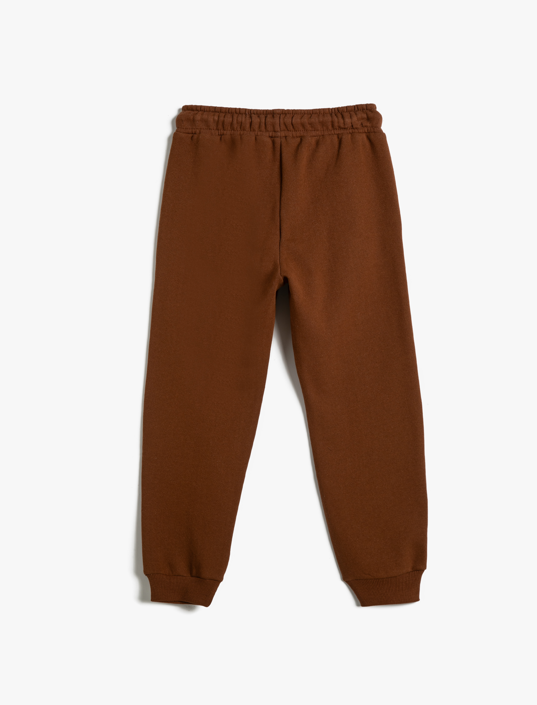  Erkek Çocuk Jogger Eşofman Altı Şardonlu Beli Bağlamalı Baskı Detaylı Pamuklu