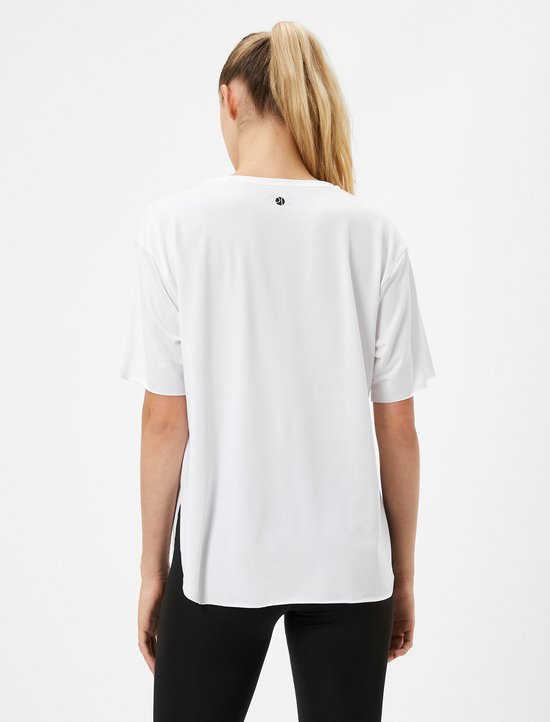   Spor Tişört Slogan Baskılı Bisiklet Yaka Kısa Kollu