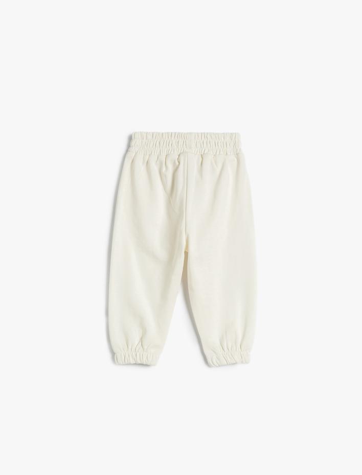 Kız Bebek Basic Jogger Eşofman Altı Beli Lastikli Şardonlu Pamuklu