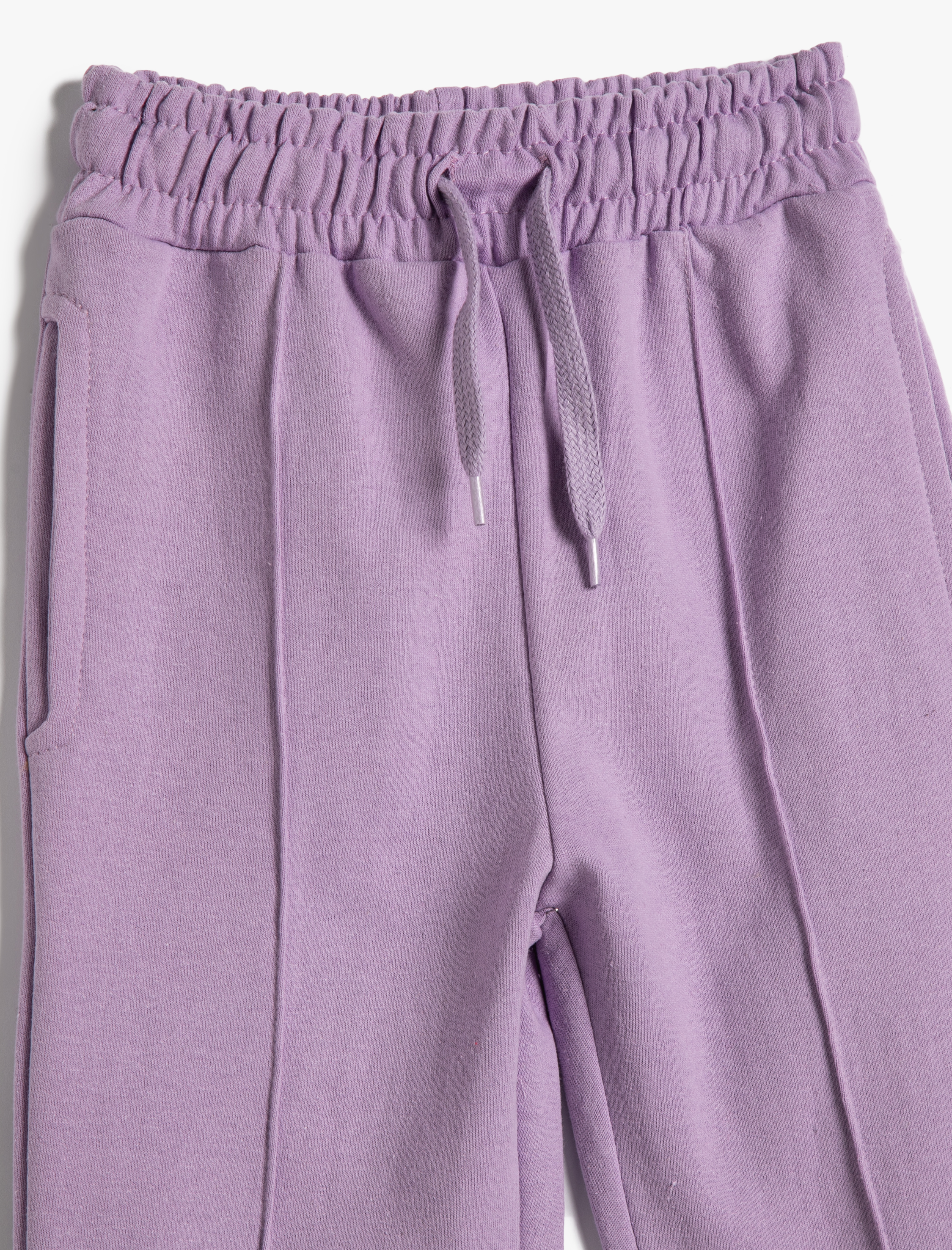  Kız Çocuk Basic Jogger Eşofman Altı Şardonlu Beli Bağlamalı Cepli