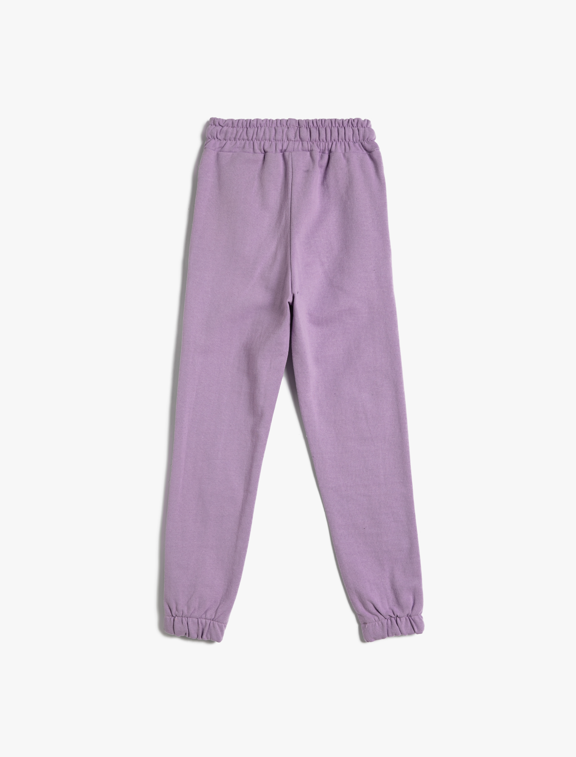  Kız Çocuk Basic Jogger Eşofman Altı Şardonlu Beli Bağlamalı Cepli