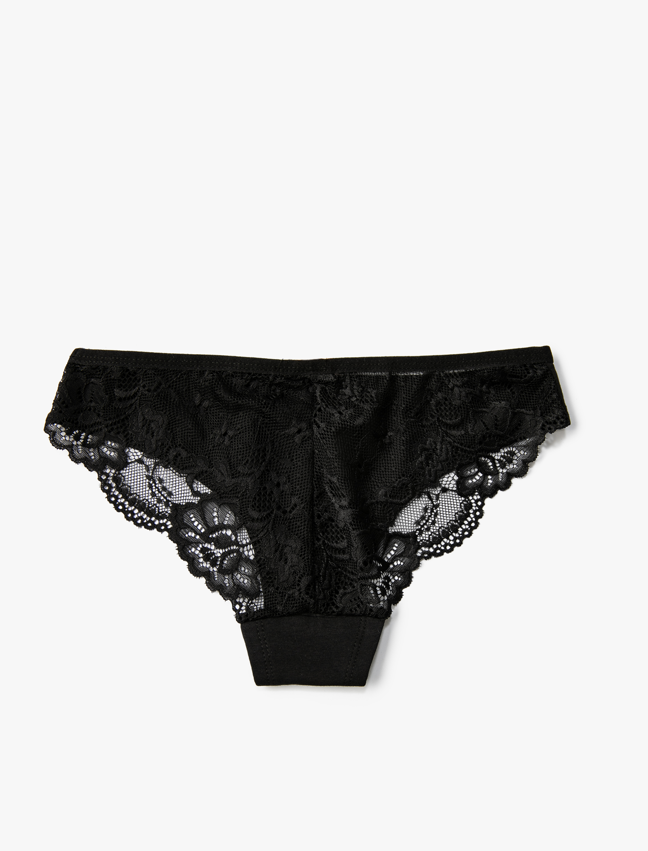 Brazilian Külot Dantelli Slogan Baskılı Pamuklu