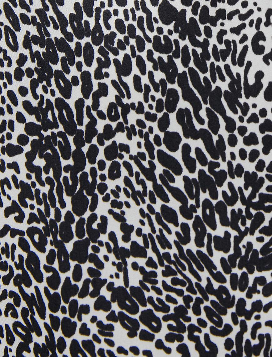   Zebra Desenli Gömlek Uzun Kollu Düğmeli