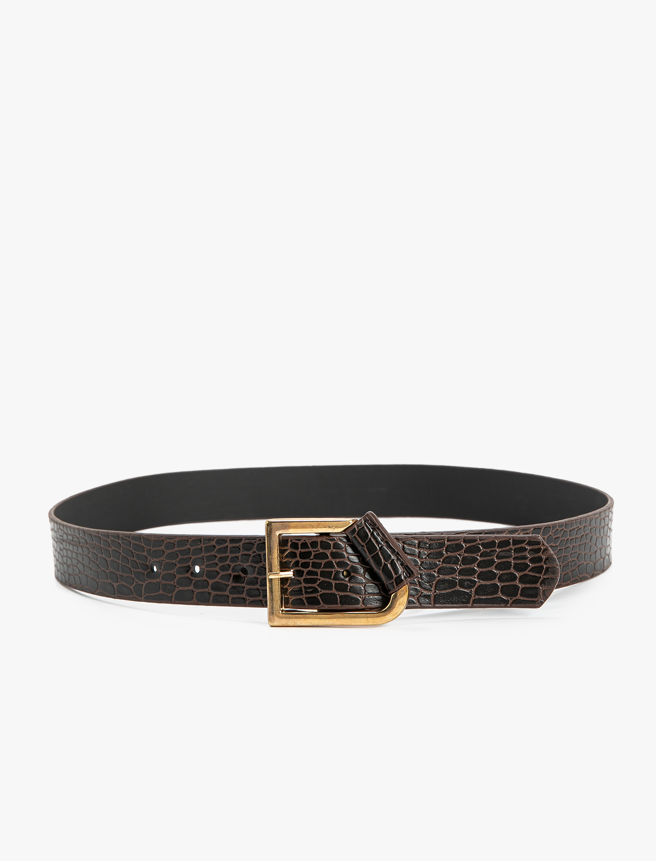  Kadın Kemer Kroko Suni Deri Metal Tokalı