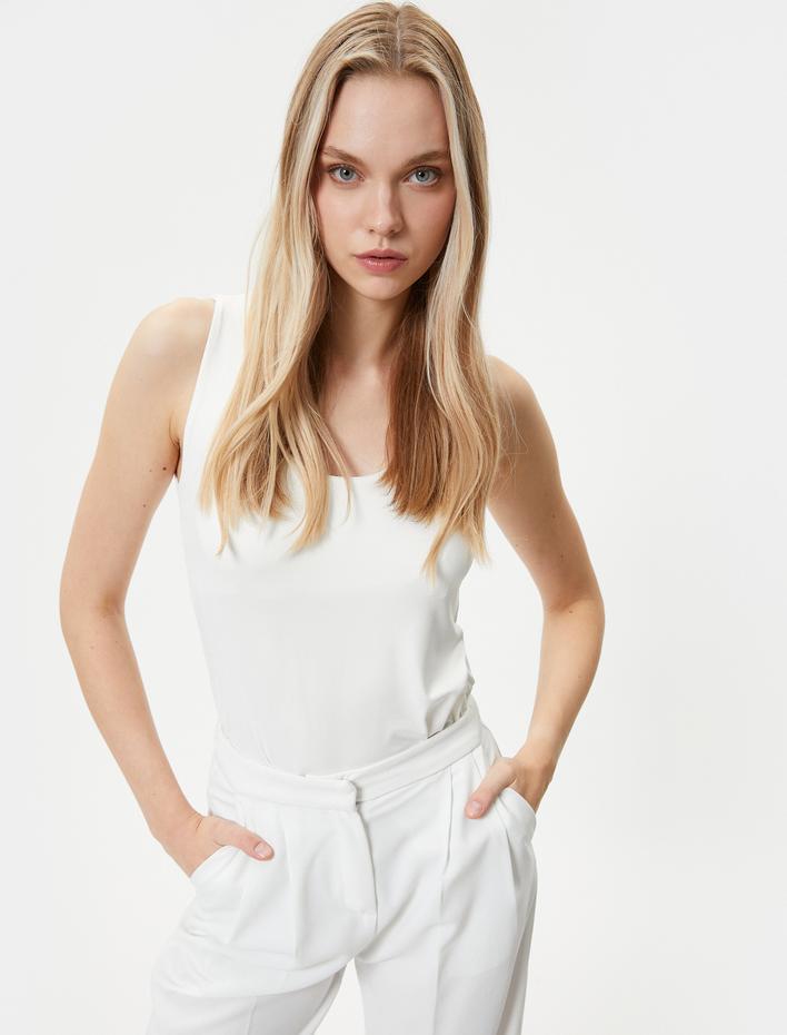  Askılı Atlet Basic U Yaka Slim Fit