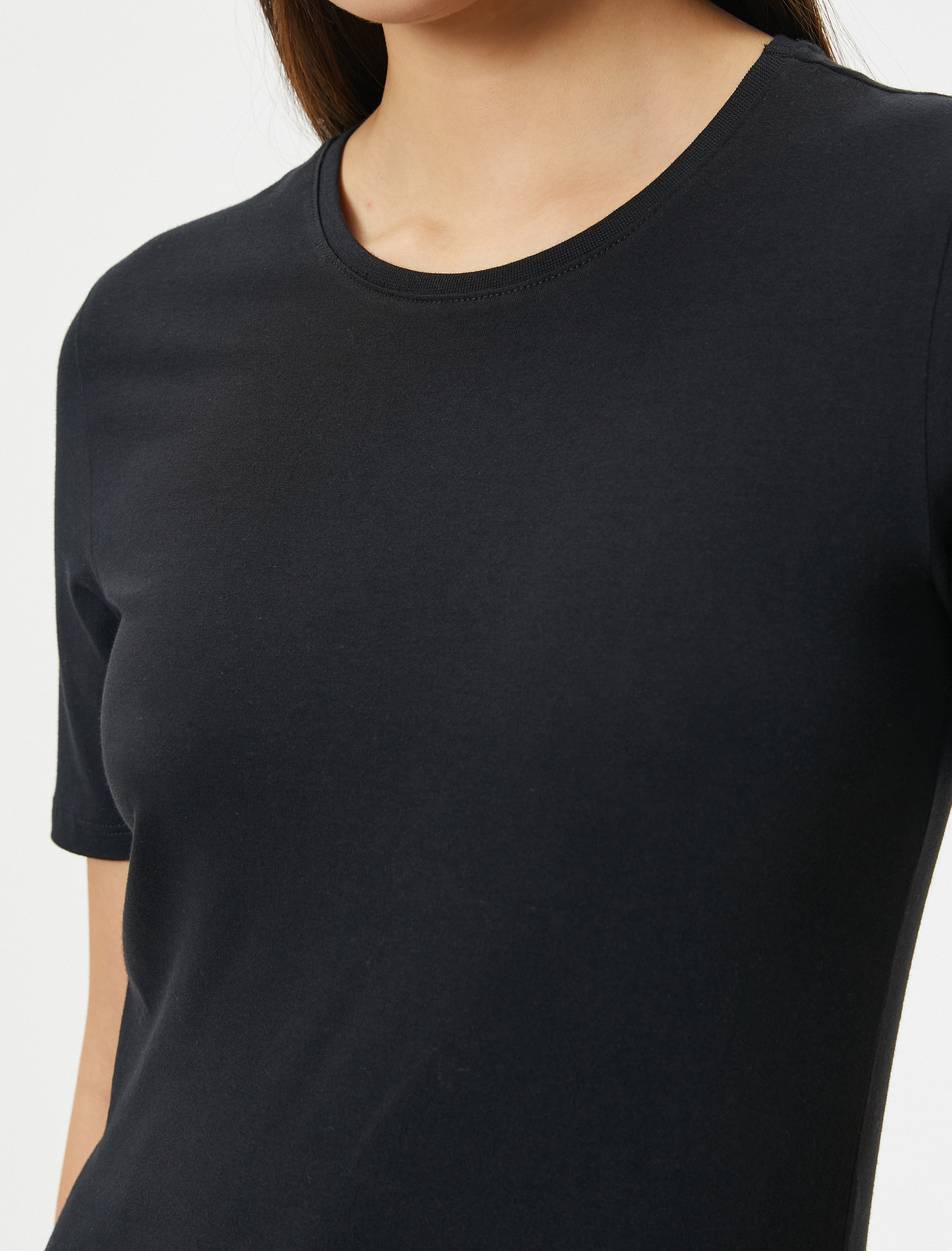   Basic Tişört Kısa Kollu Bisiklet Yaka Pamuklu