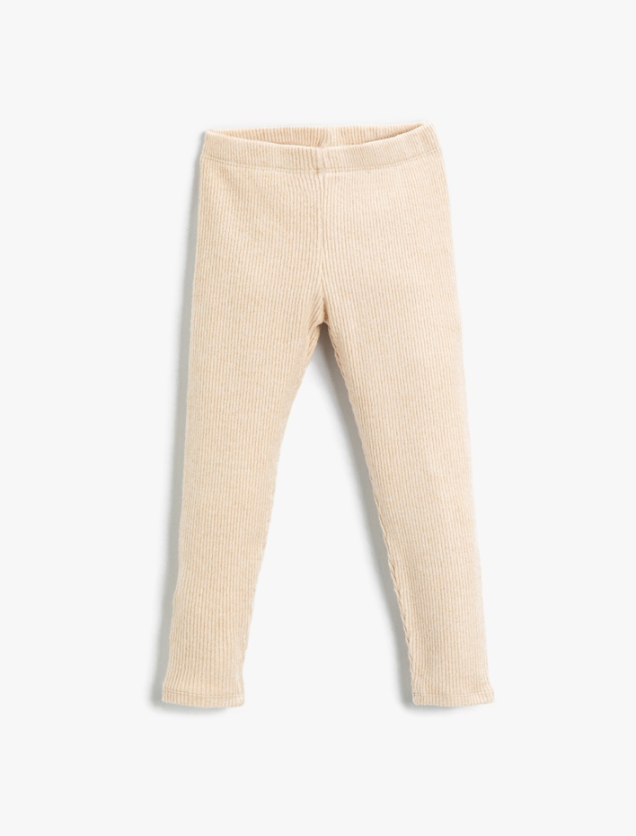 Kız Çocuk Basic Fitilli Uzun Tayt