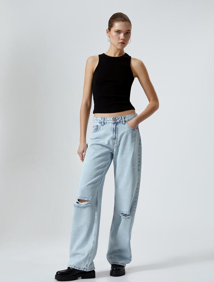  Ribanalı Basic Atlet Pamuklu Slim Fit