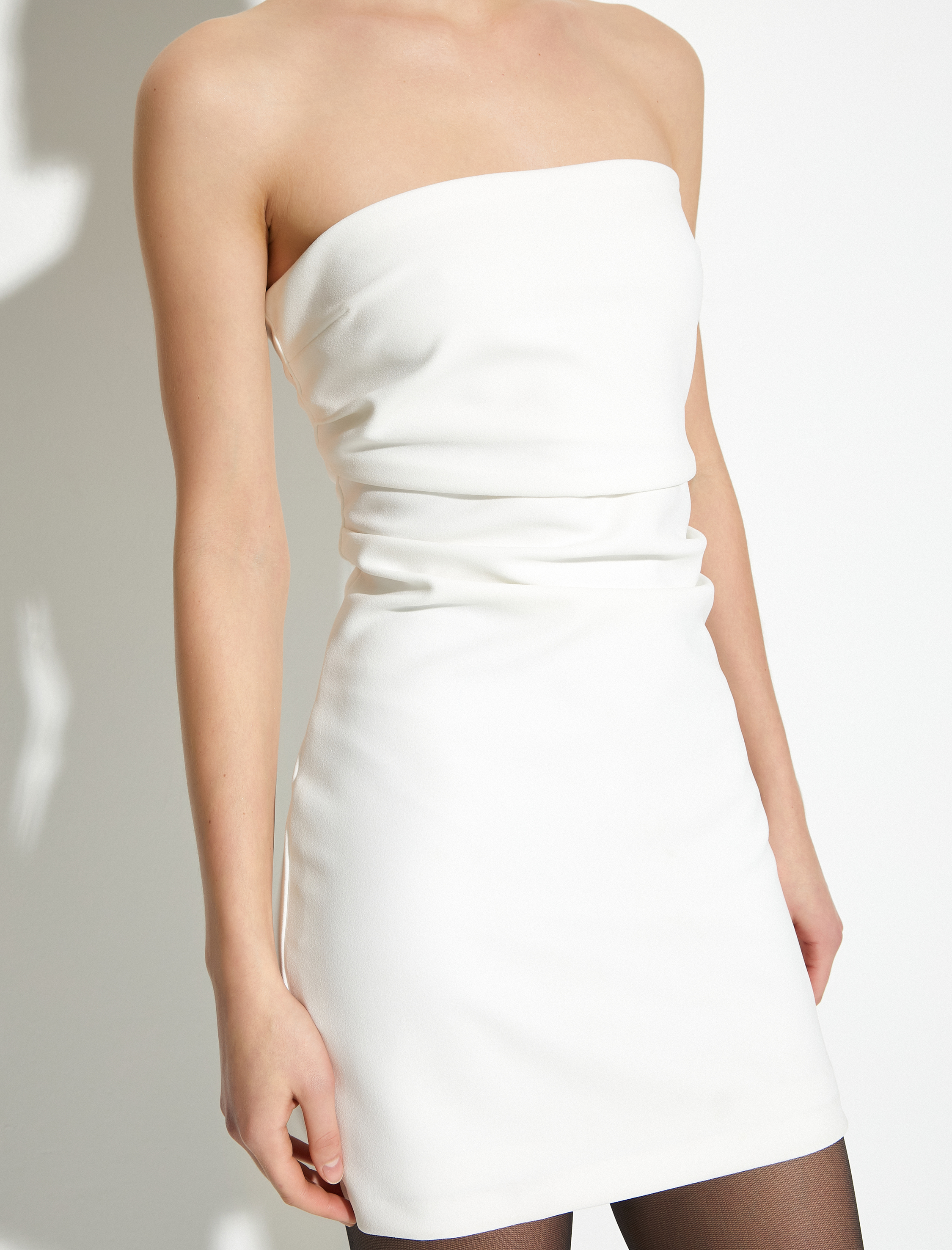   Mini Straplez Elbise Drapeli