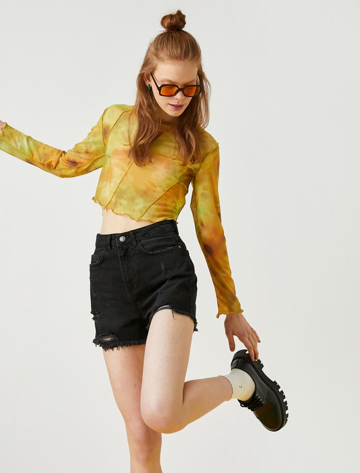  Yüksek Bel Kot Şort