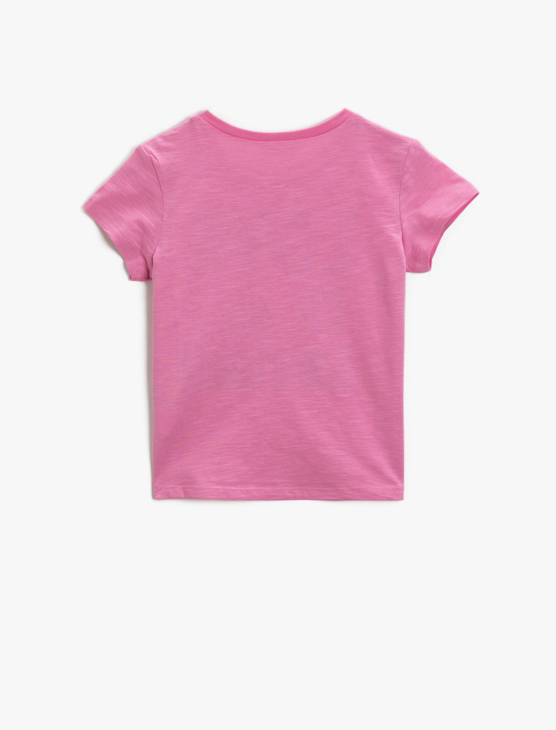  Kız Çocuk Kısa Kollu Tişört Yazılı Baskılı Pamuklu