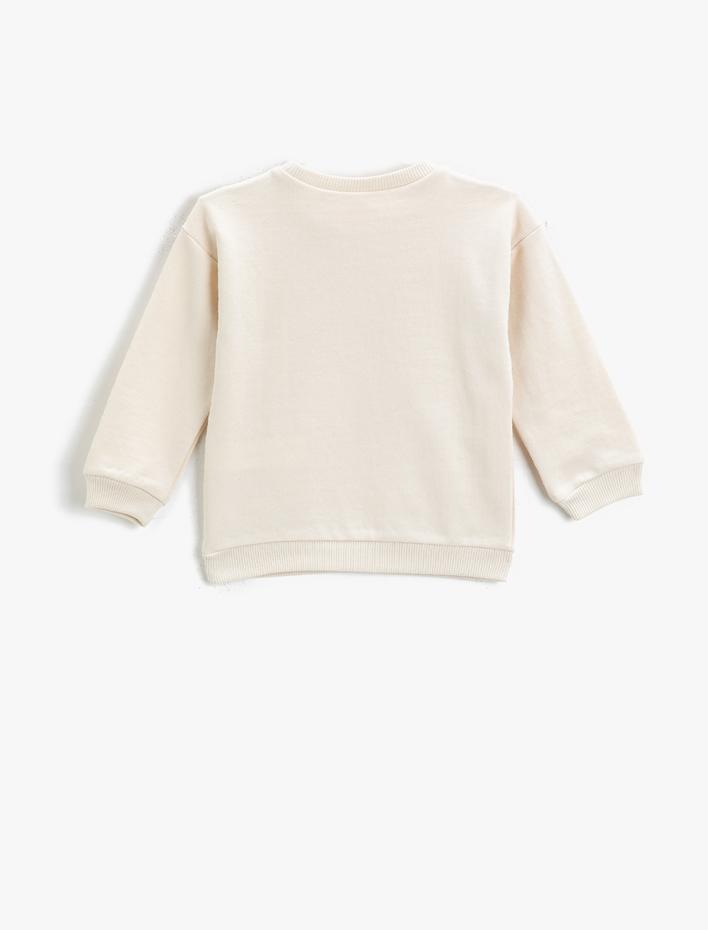 Erkek Bebek Saturday Baskılı Sweatshirt Bisiklet Yaka Pamuklu