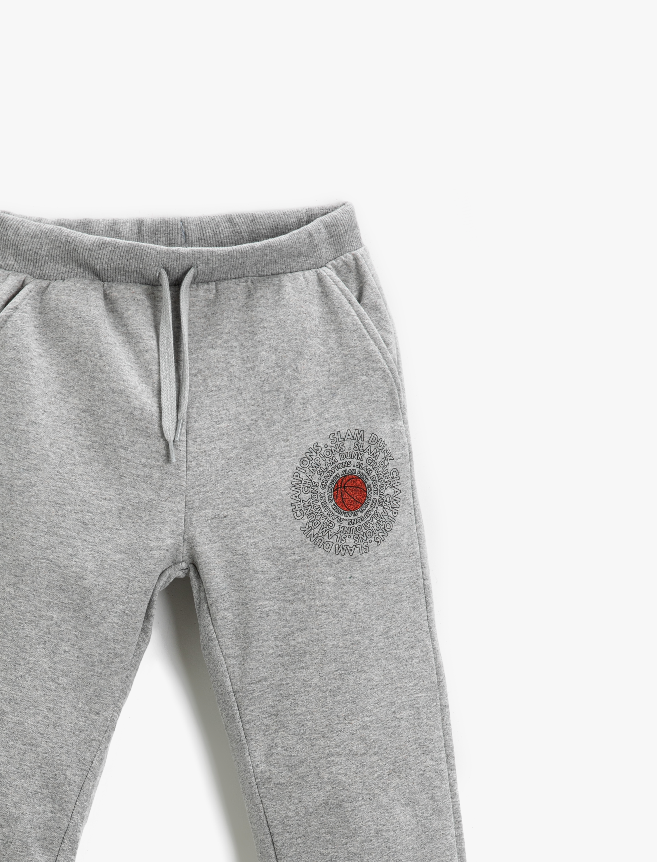  Erkek Çocuk Basketbol Topu Baskılı Eşofman Altı Cepli