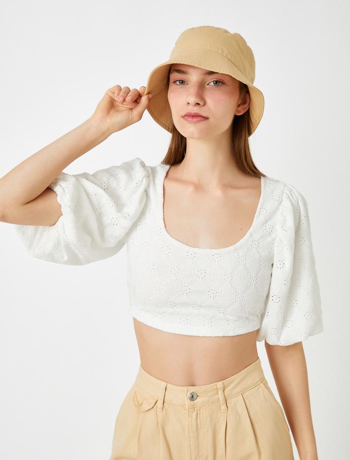  Fisto Crop Tişört U Yaka