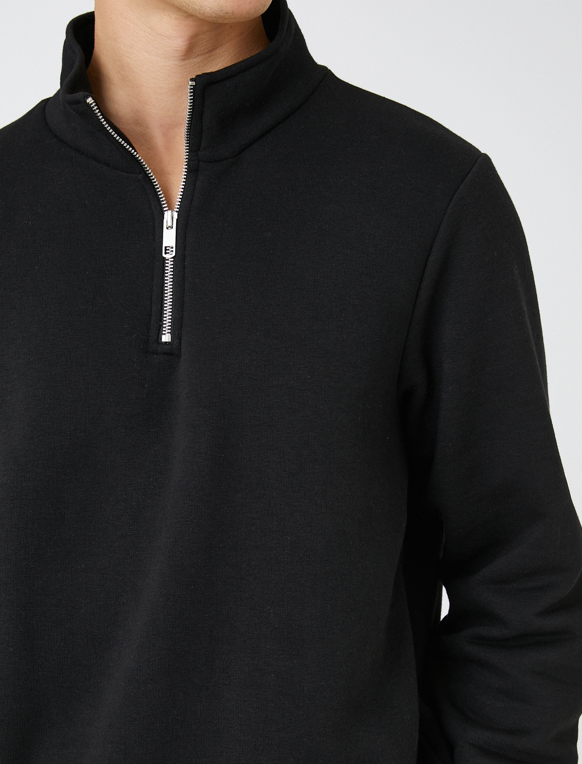   Fermuarlı Sweatshirt Dik Yaka