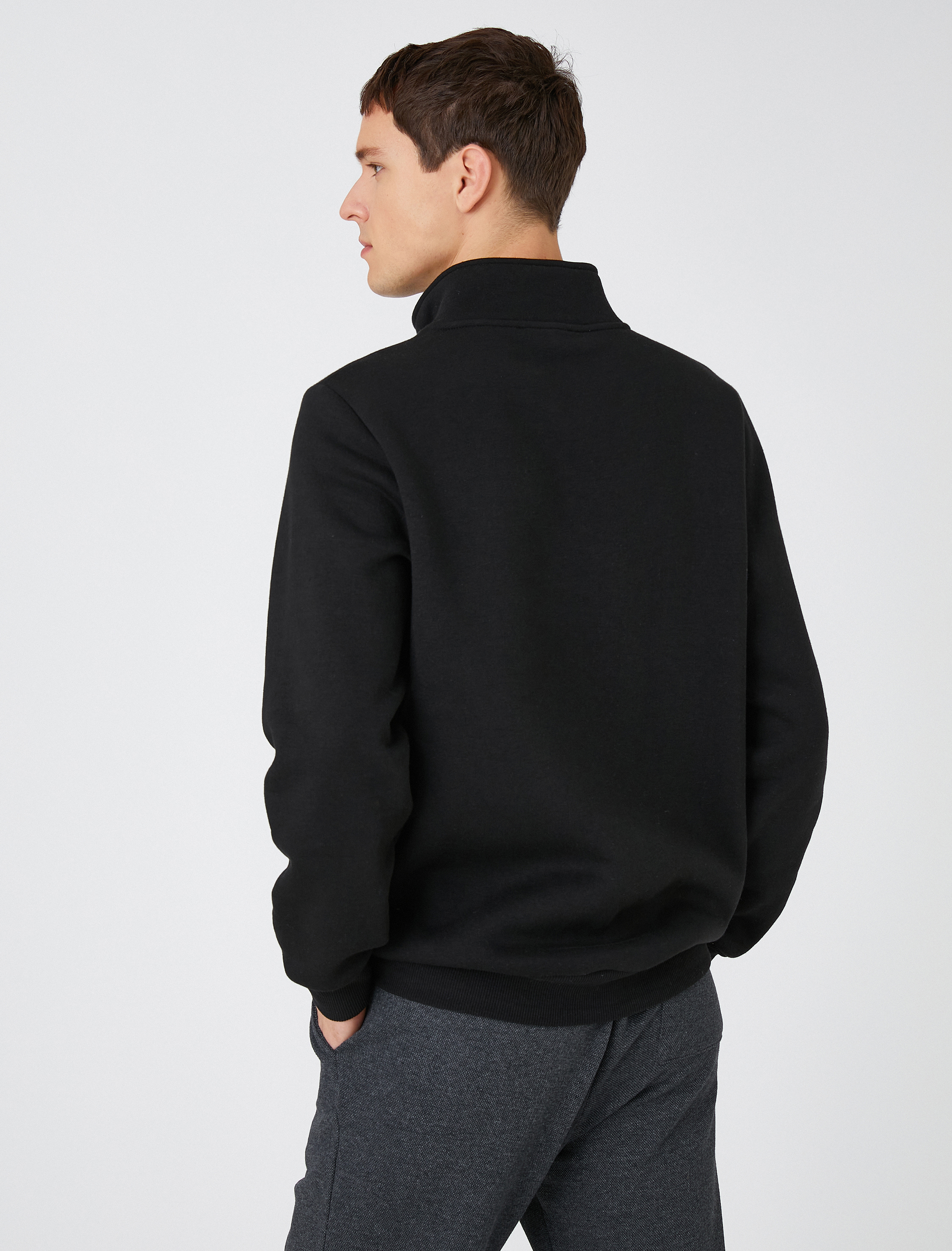   Fermuarlı Sweatshirt Dik Yaka