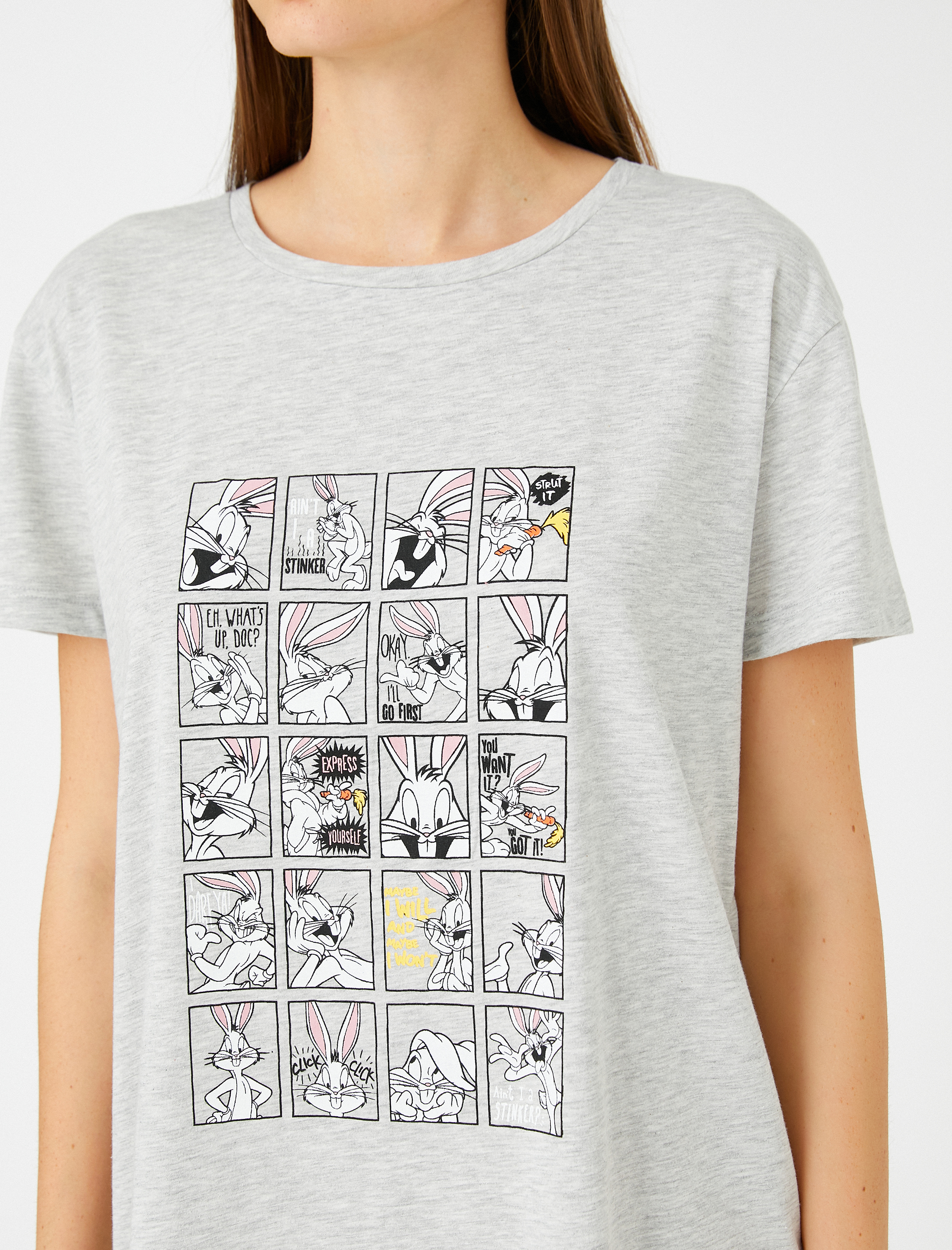   Bugs Bunny Baskılı Gecelik Kısa Kollu Lisanslı