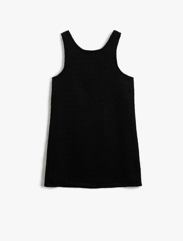 Kız Çocuk Tüvit Salopet Elbise Cep Detaylı Pamuklu