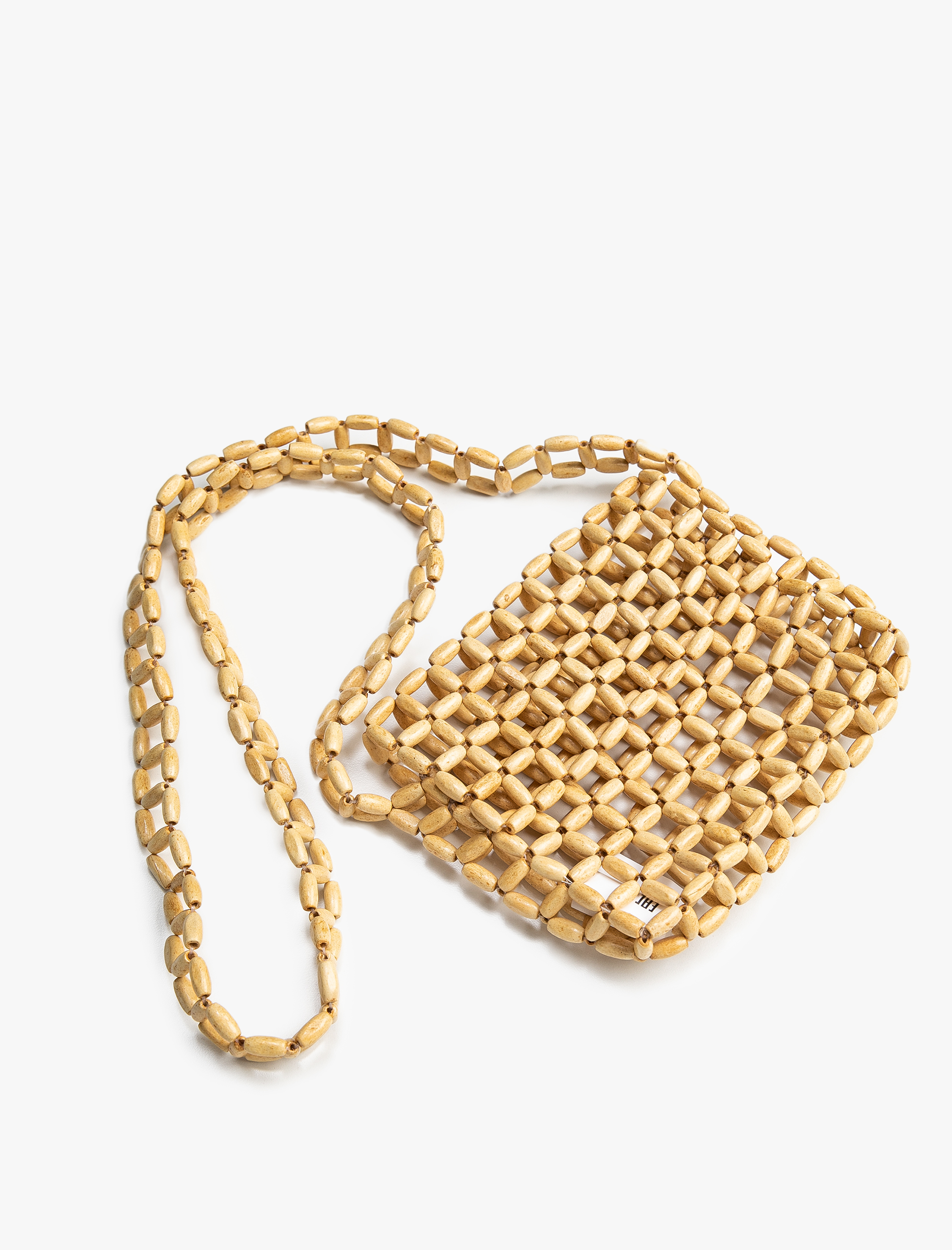  Kadın Çapraz Çanta Ahşap Boncuk Detaylı