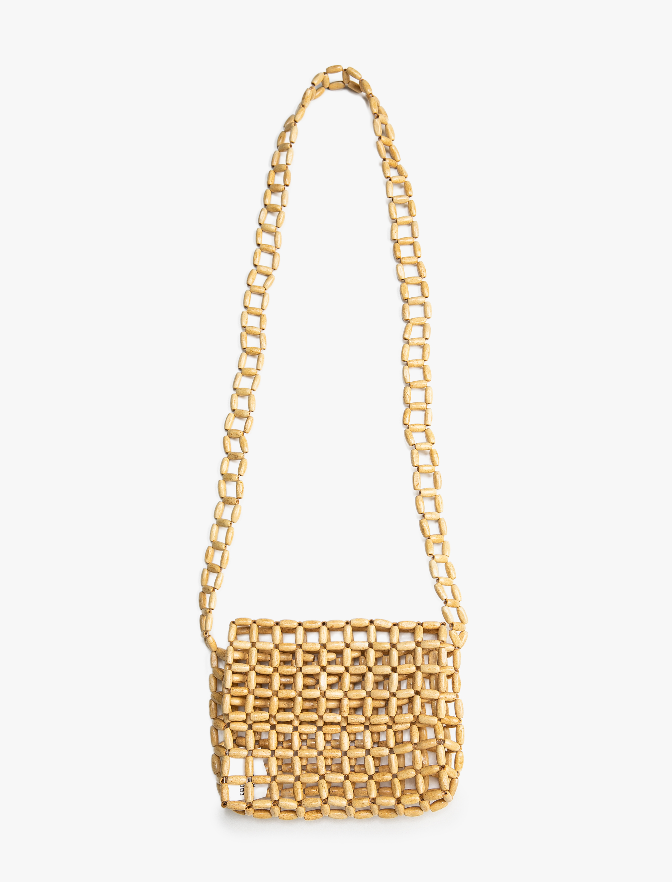  Kadın Çapraz Çanta Ahşap Boncuk Detaylı