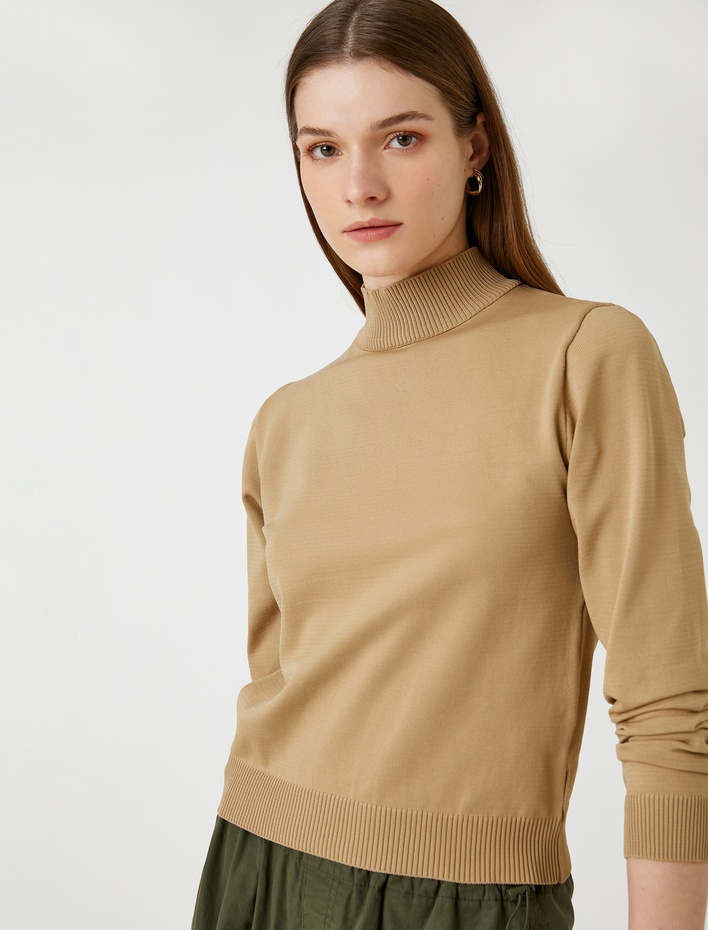  Yarım Balıkçı Yaka Kazak Uzun Kollu