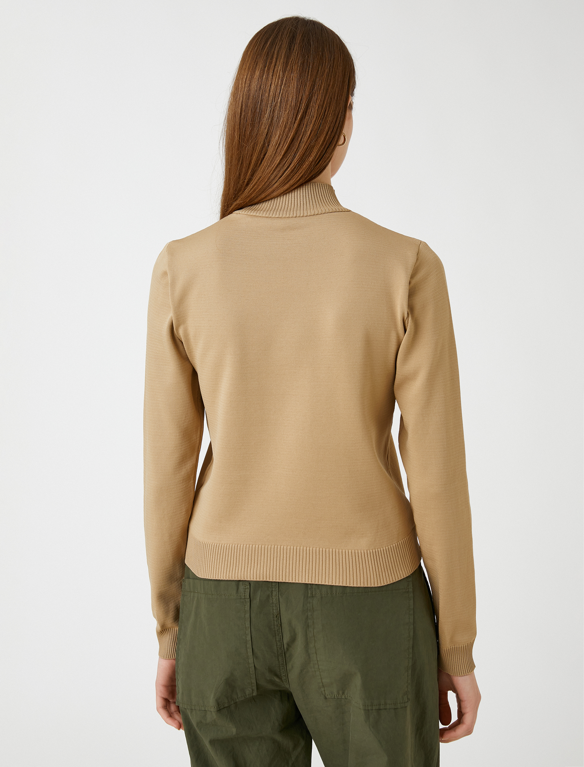   Yarım Balıkçı Yaka Kazak Uzun Kollu