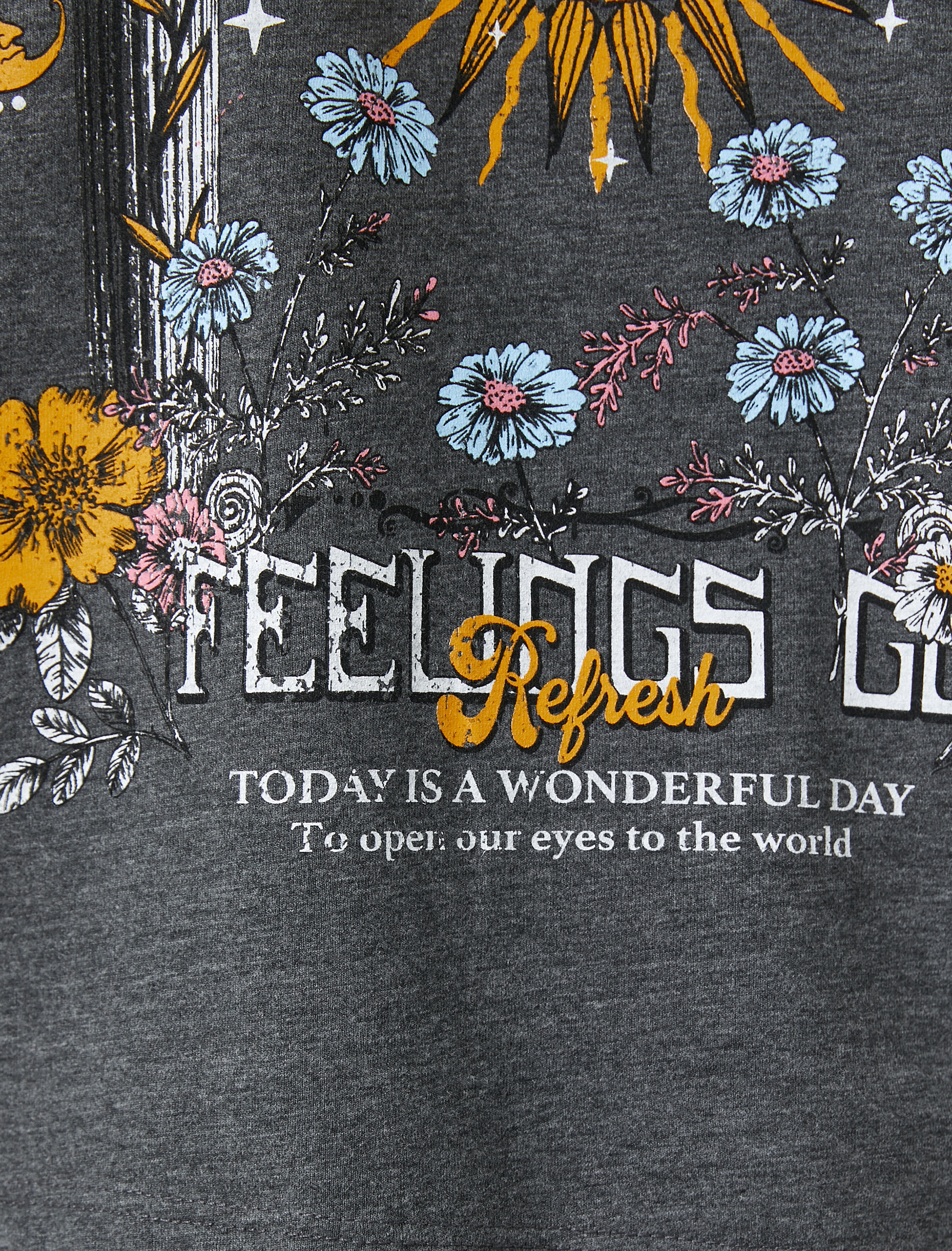   Slogan Baskılı Tişört Bisiklet Yaka Kısa Kollu