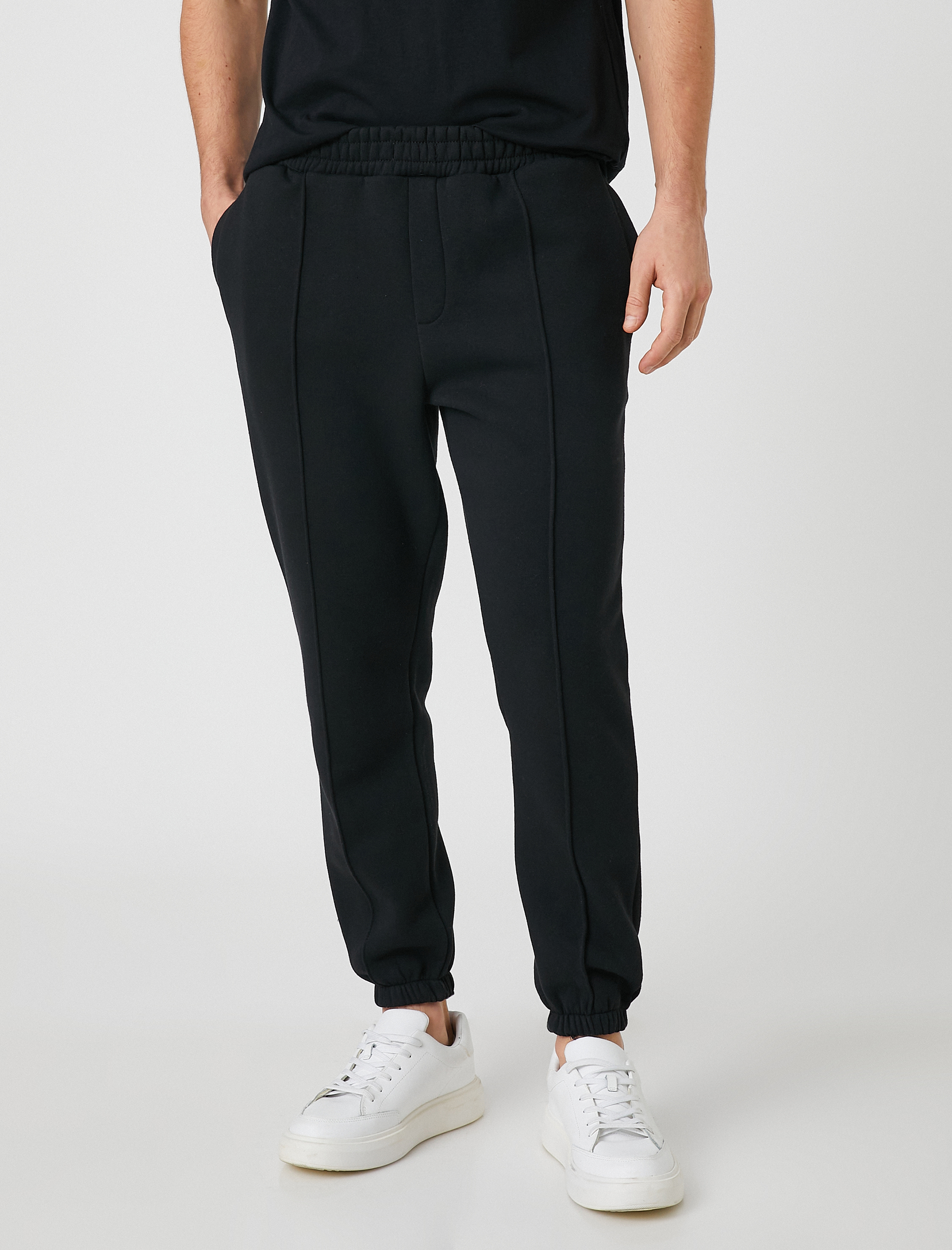   Jogger Eşofman Altı Dikiş Detaylı Beli Bağcıklı Cepli