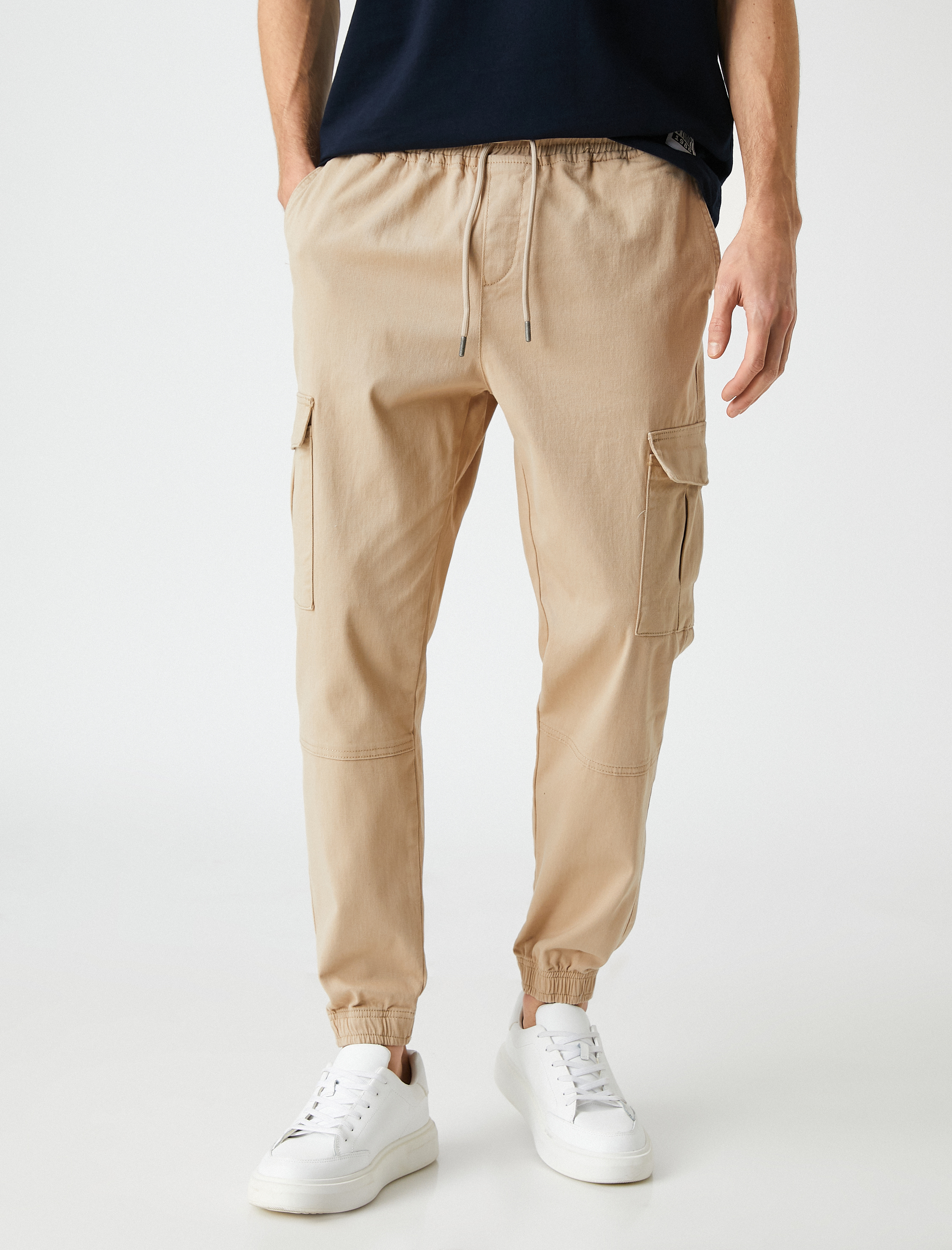   Jogger Kargo Pantolon Beli Bağcıklı Cep Detaylı