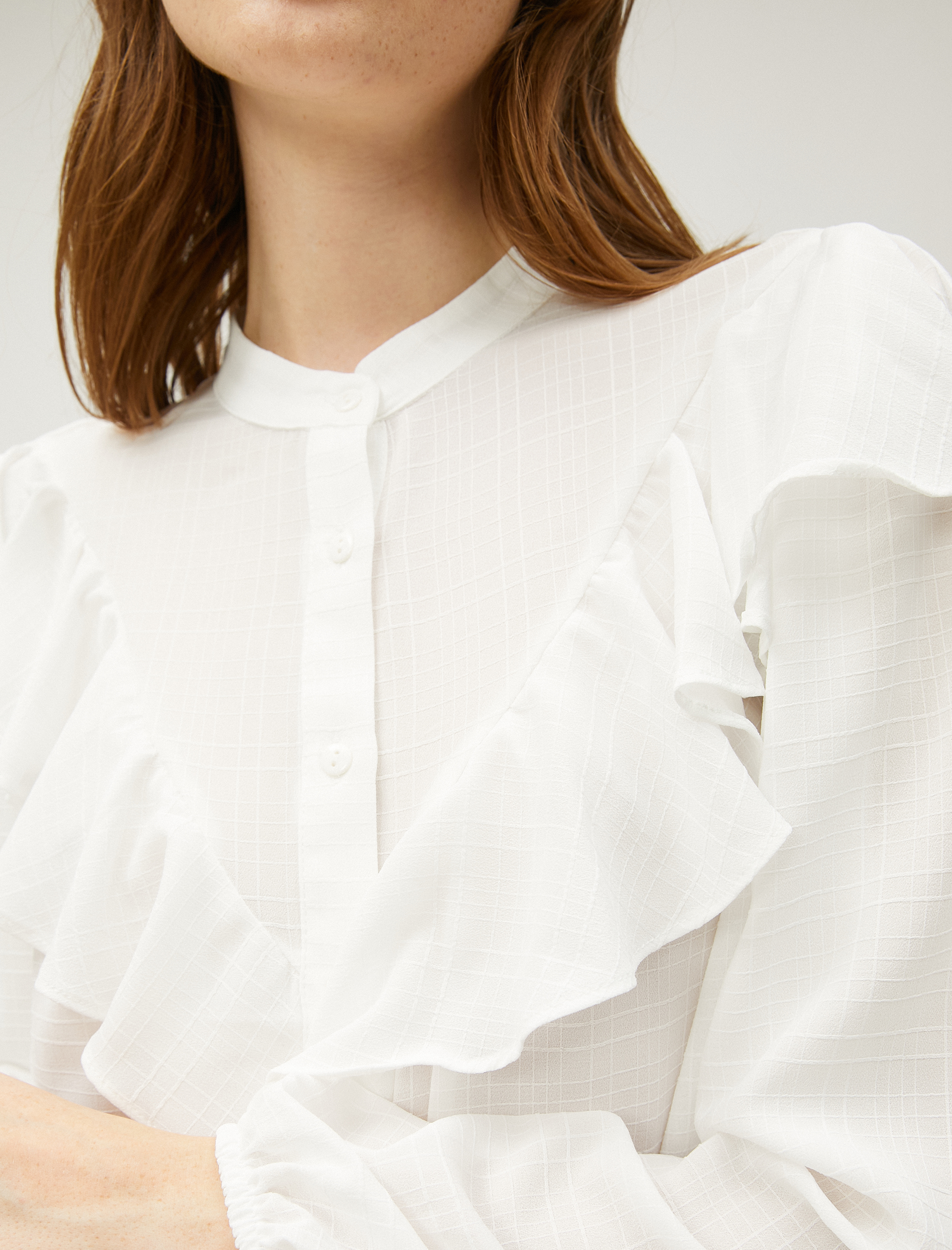   Volanlı Gömlek Uzun Kollu