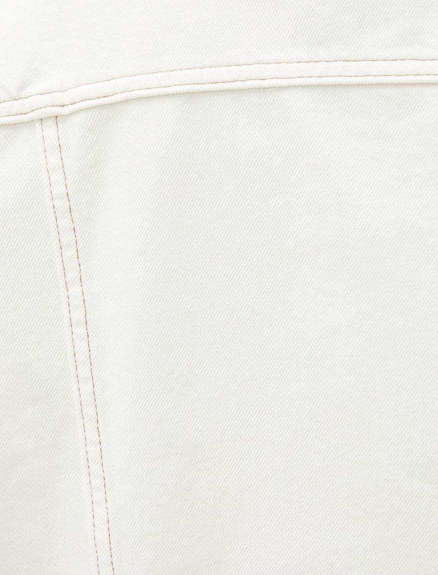   Oversize Kot Ceket Cep Detaylı Gömlek Yaka Pamuklu
