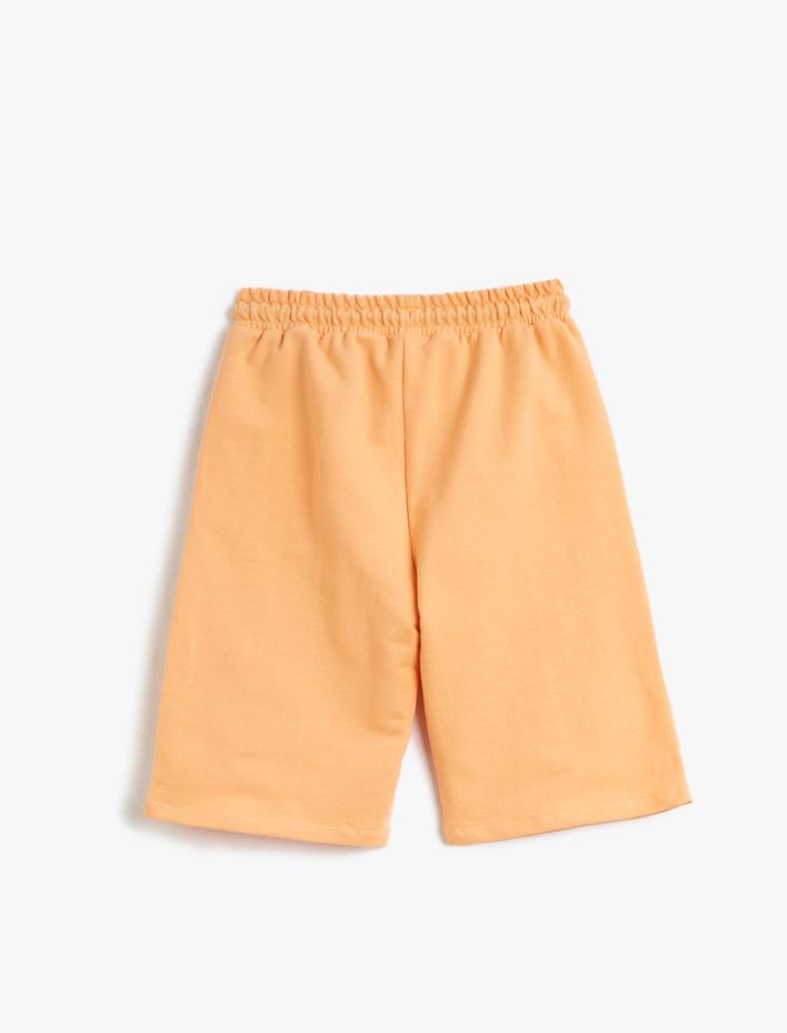 Erkek Çocuk Bermuda Şort Cepli Beli Bağlamalı Baskı Detaylı