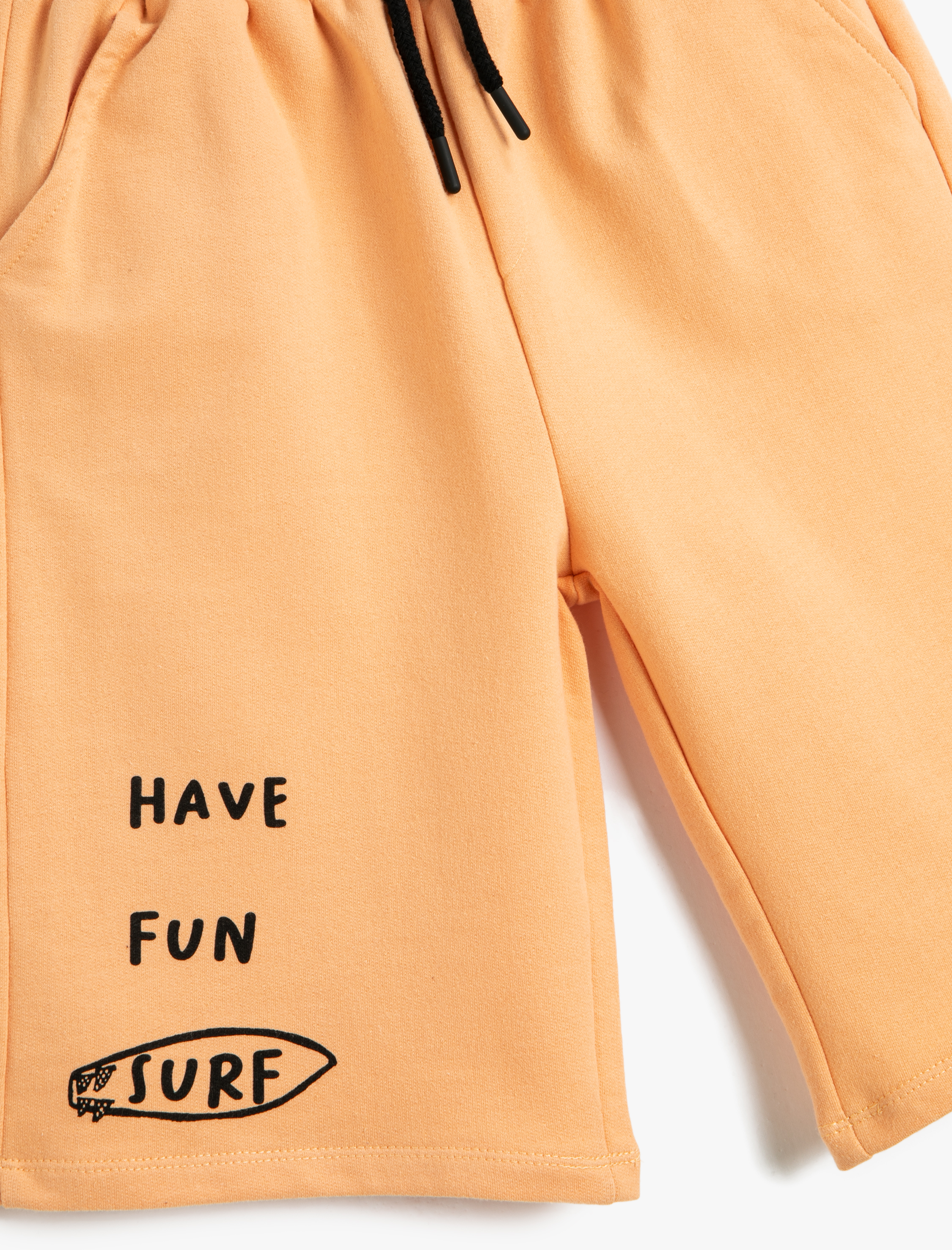  Erkek Çocuk Bermuda Şort Cepli Beli Bağlamalı Baskı Detaylı