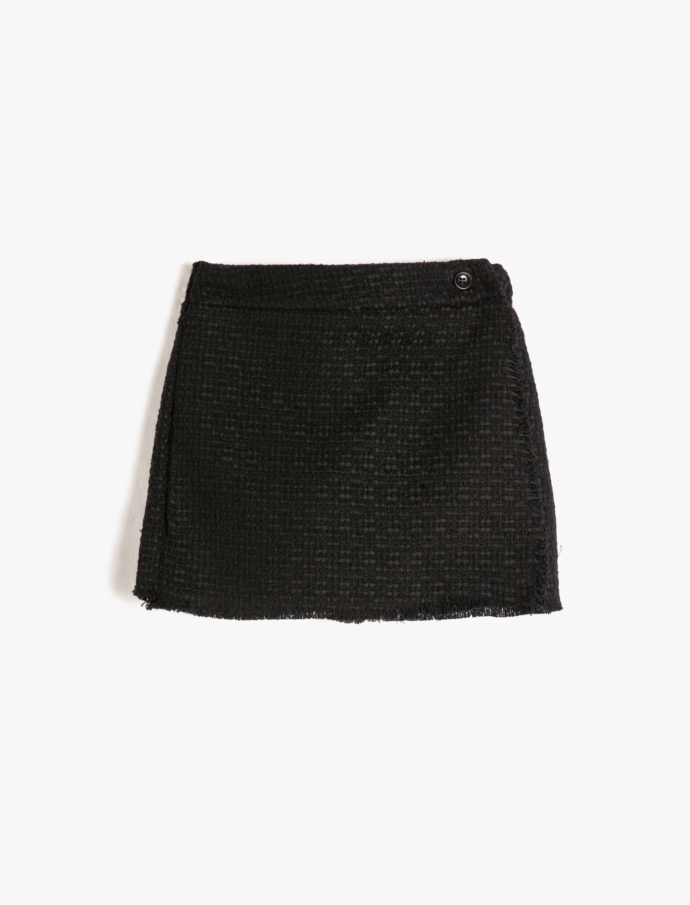  Kız Çocuk Tüvit Şort Etek Kruvaze Beli Lastikli