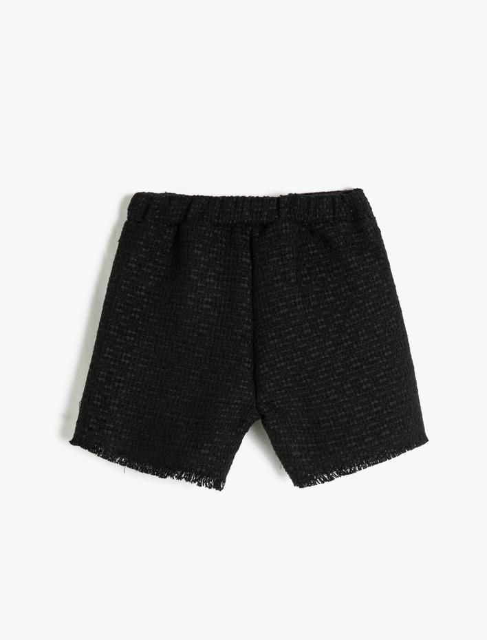 Kız Çocuk Tüvit Şort Etek Kruvaze Beli Lastikli