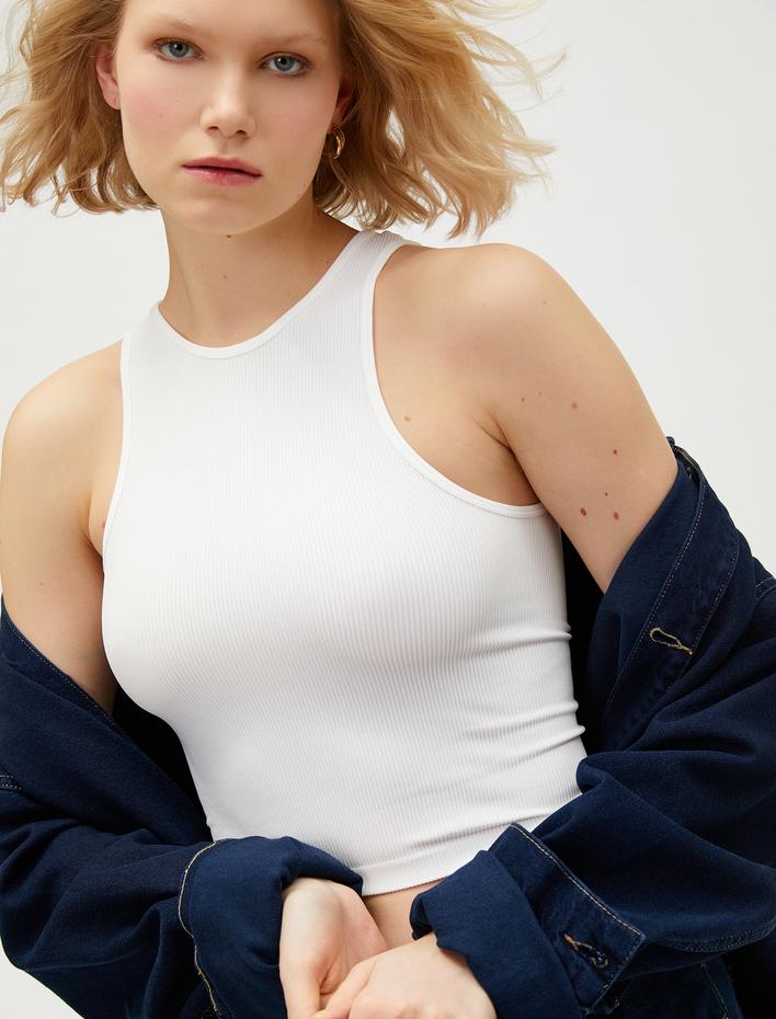  Crop Seamless Atlet Halter Yaka