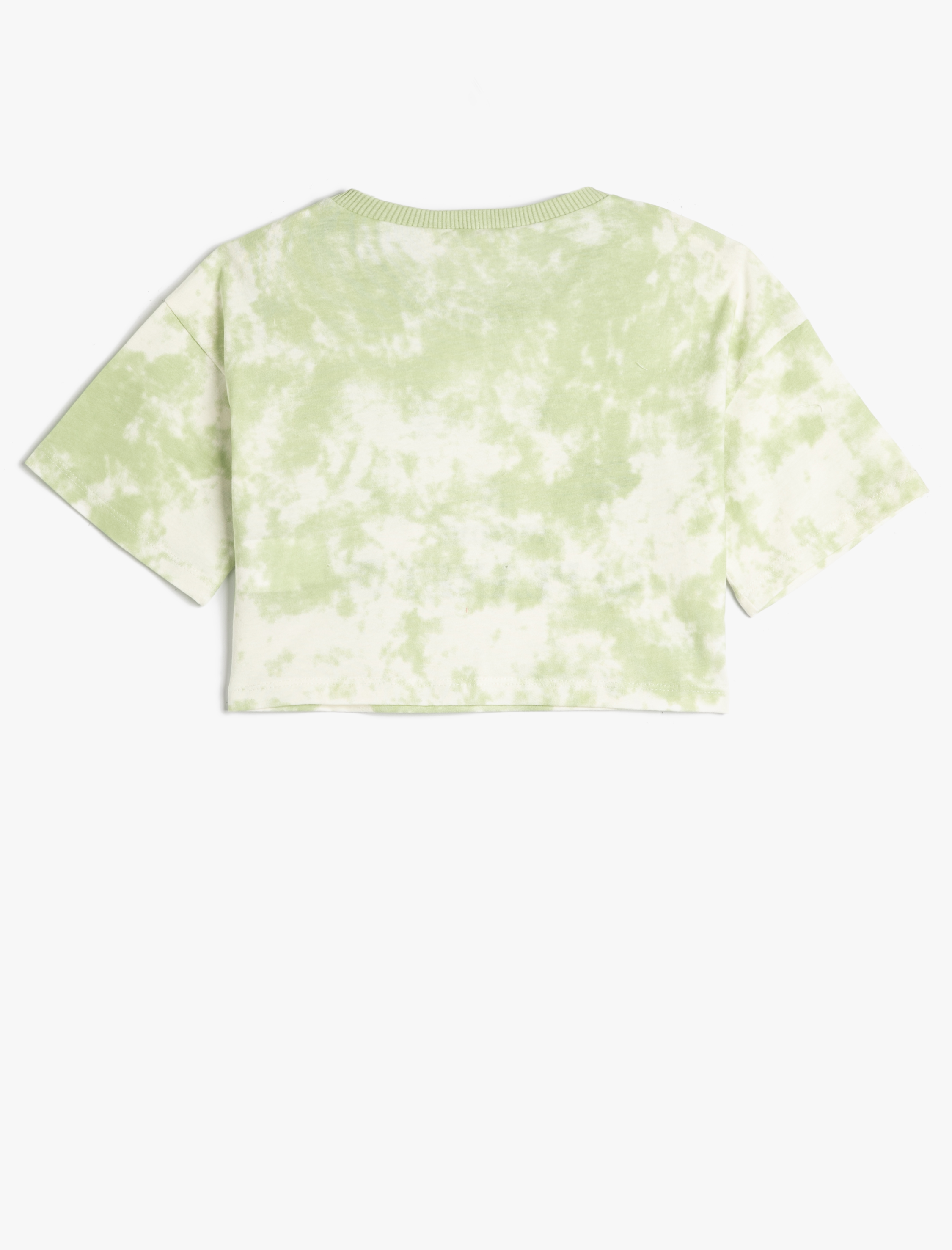 Kız Çocuk Crop Oversize Tişört Baskılı Pamuklu