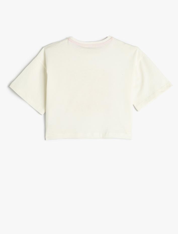 Kız Çocuk Tweety Tişört Crop Lisanslı Pamuklu Kısa Kollu