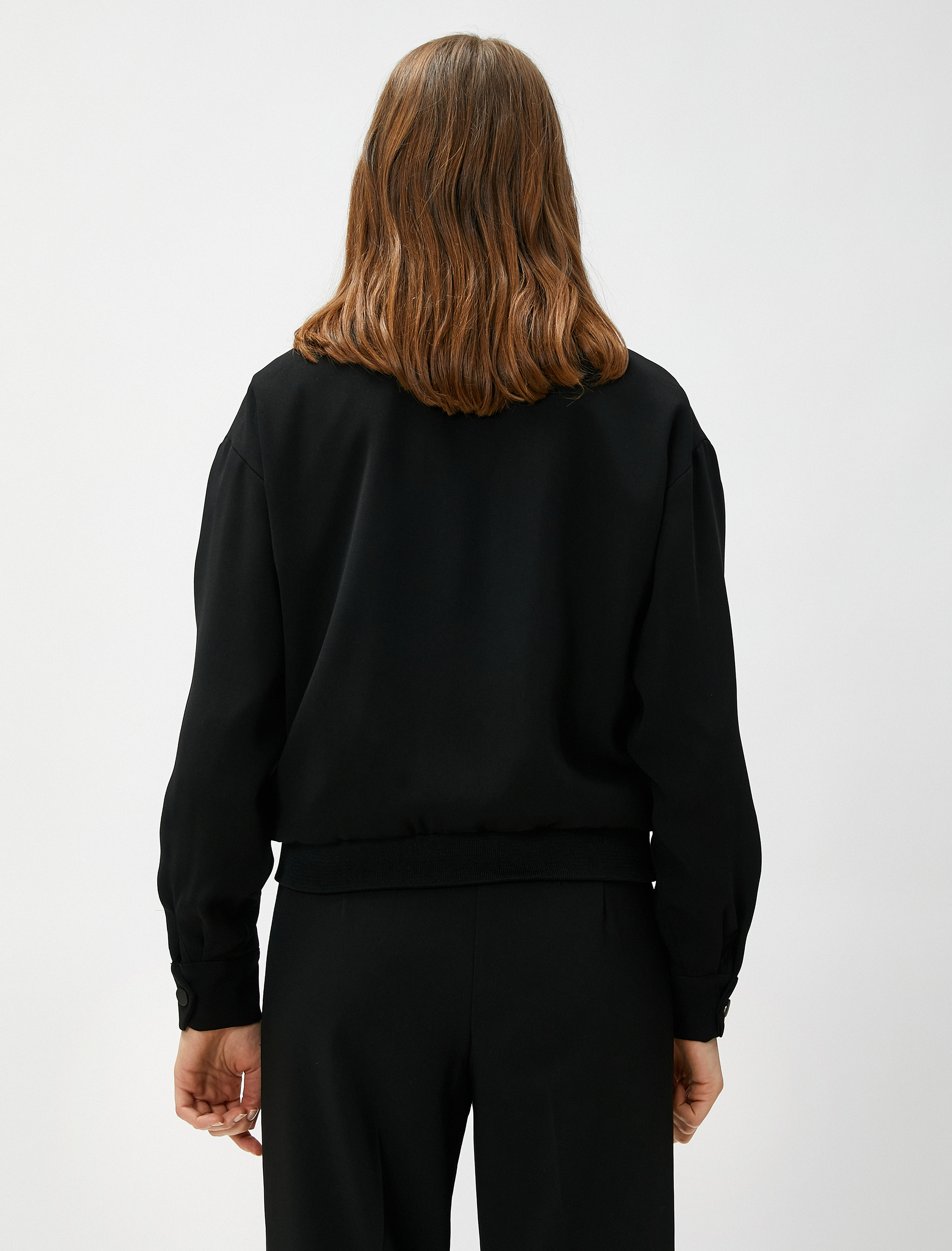   Bomber Ceket Fermuarlı Cepli Gömlek Yaka