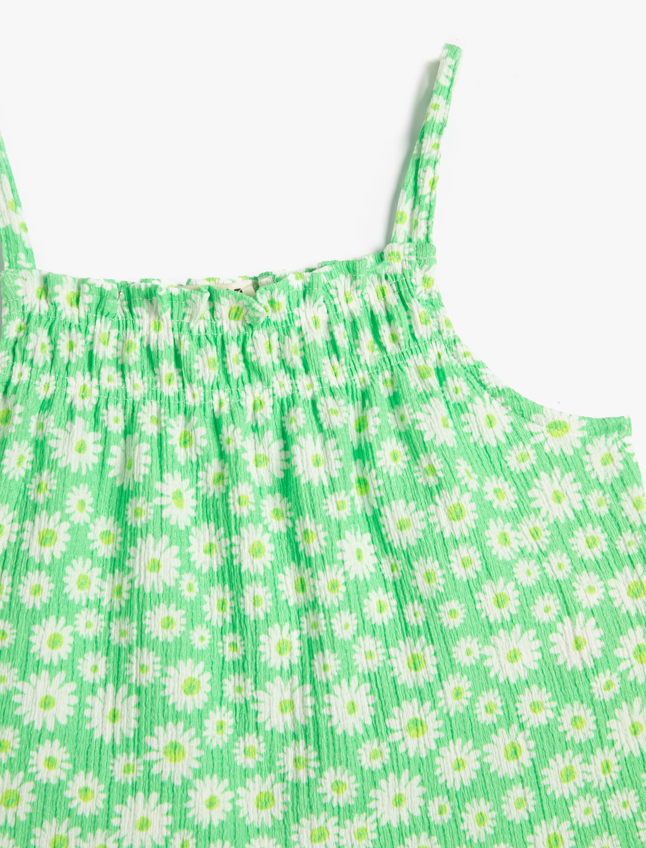  Kız Çocuk Crop Atlet Çiçekli İnce Askılı Gipe Detaylı