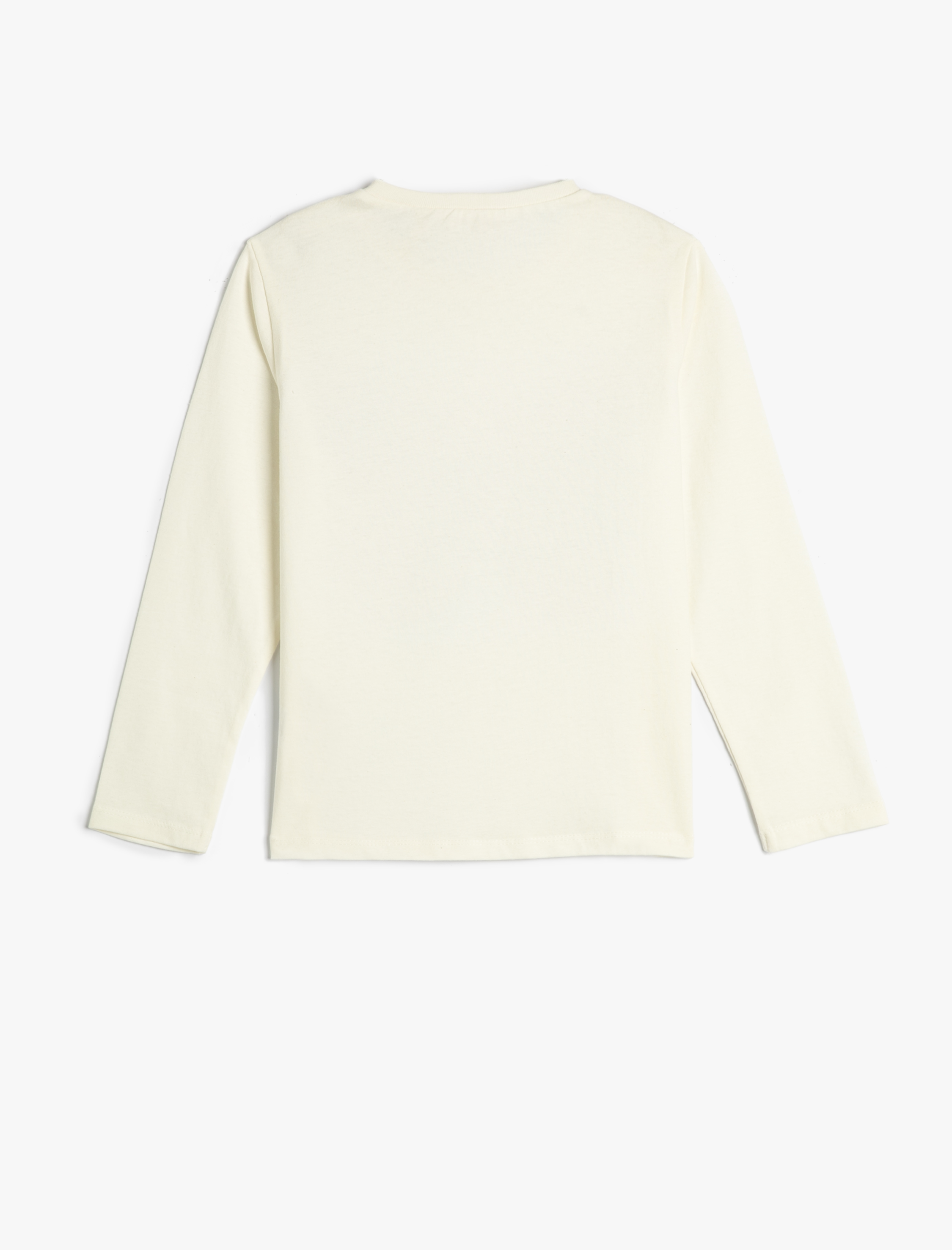  Kız Çocuk Uzun Kollu Tişört Kelebek Pul Payet İşlemeli Bisiklet Yaka Pamuklu