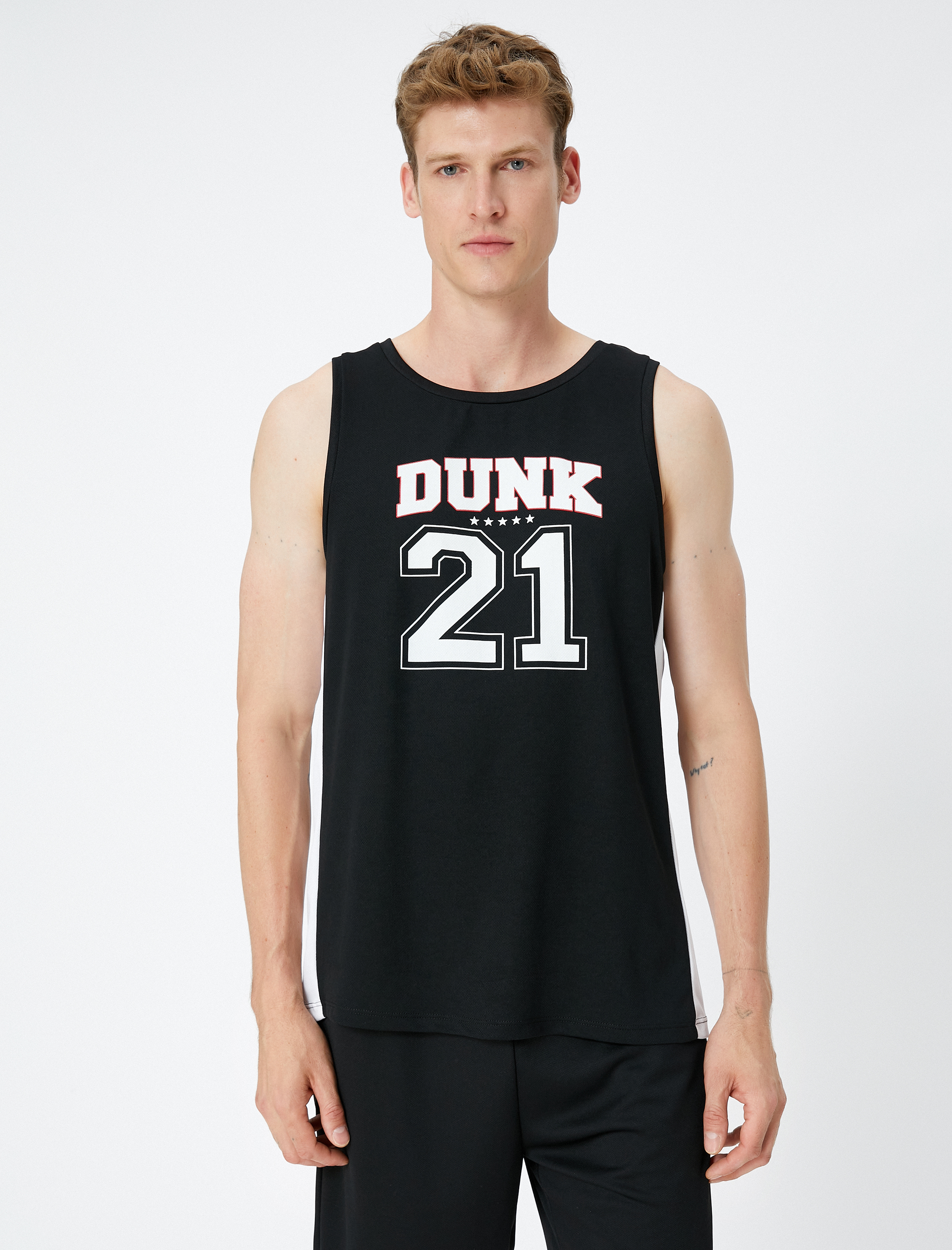   Sporcu Atleti Kolej Baskılı Kolsuz Bisiklet Yaka