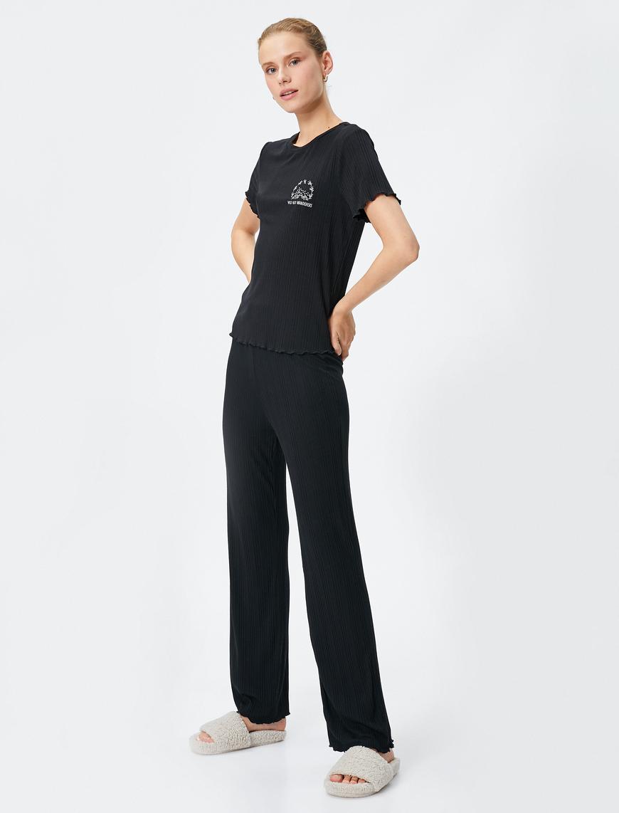   Pijama Altı Düz Paça Modal Karışımlı