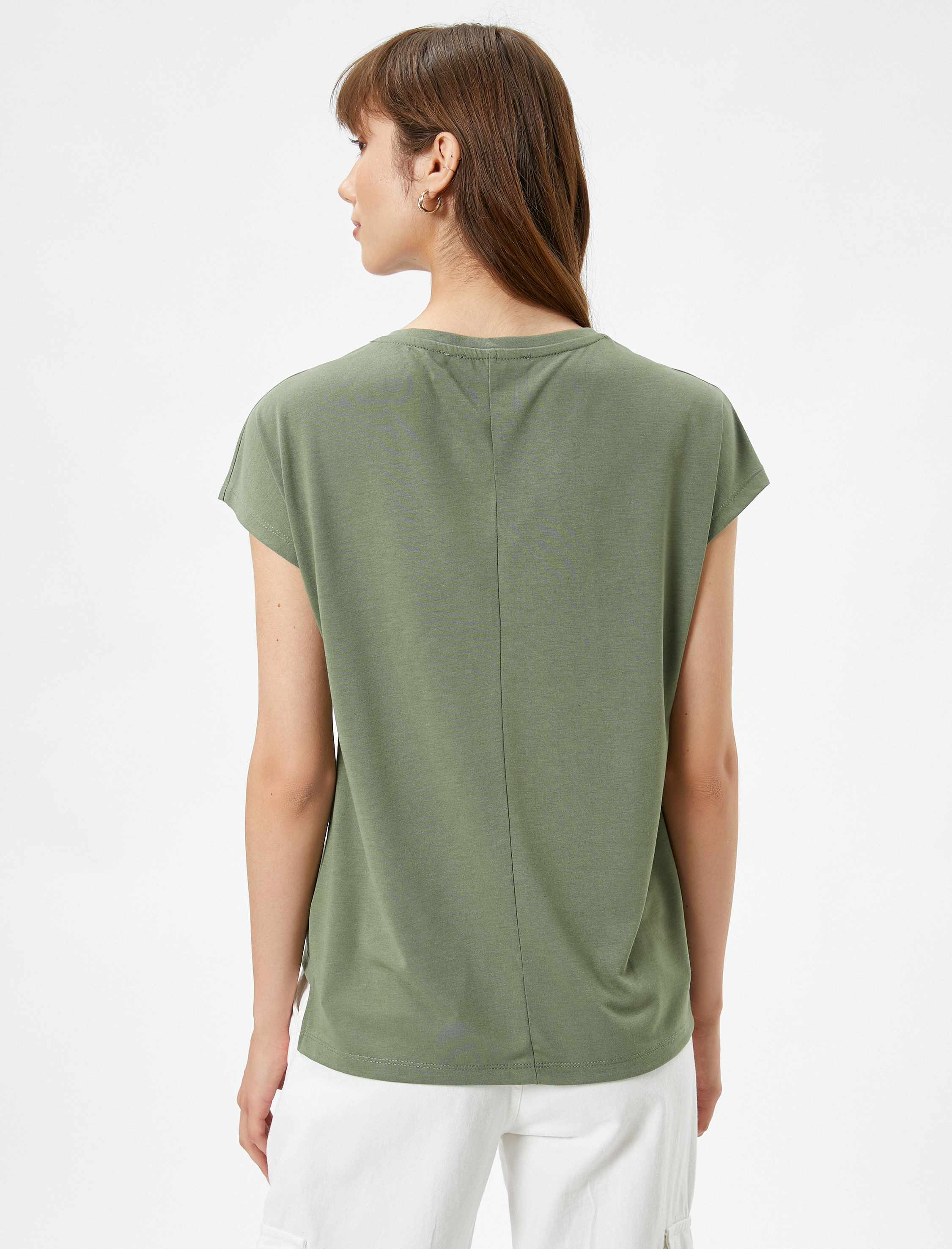   Çiçek Baskılı Tişört Kısa Kollu