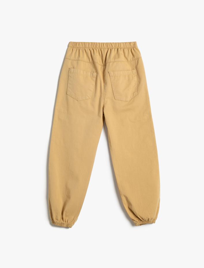 Kız Bebek Paraşüt Pantolon Beli Lastikli Cepli Pamuklu