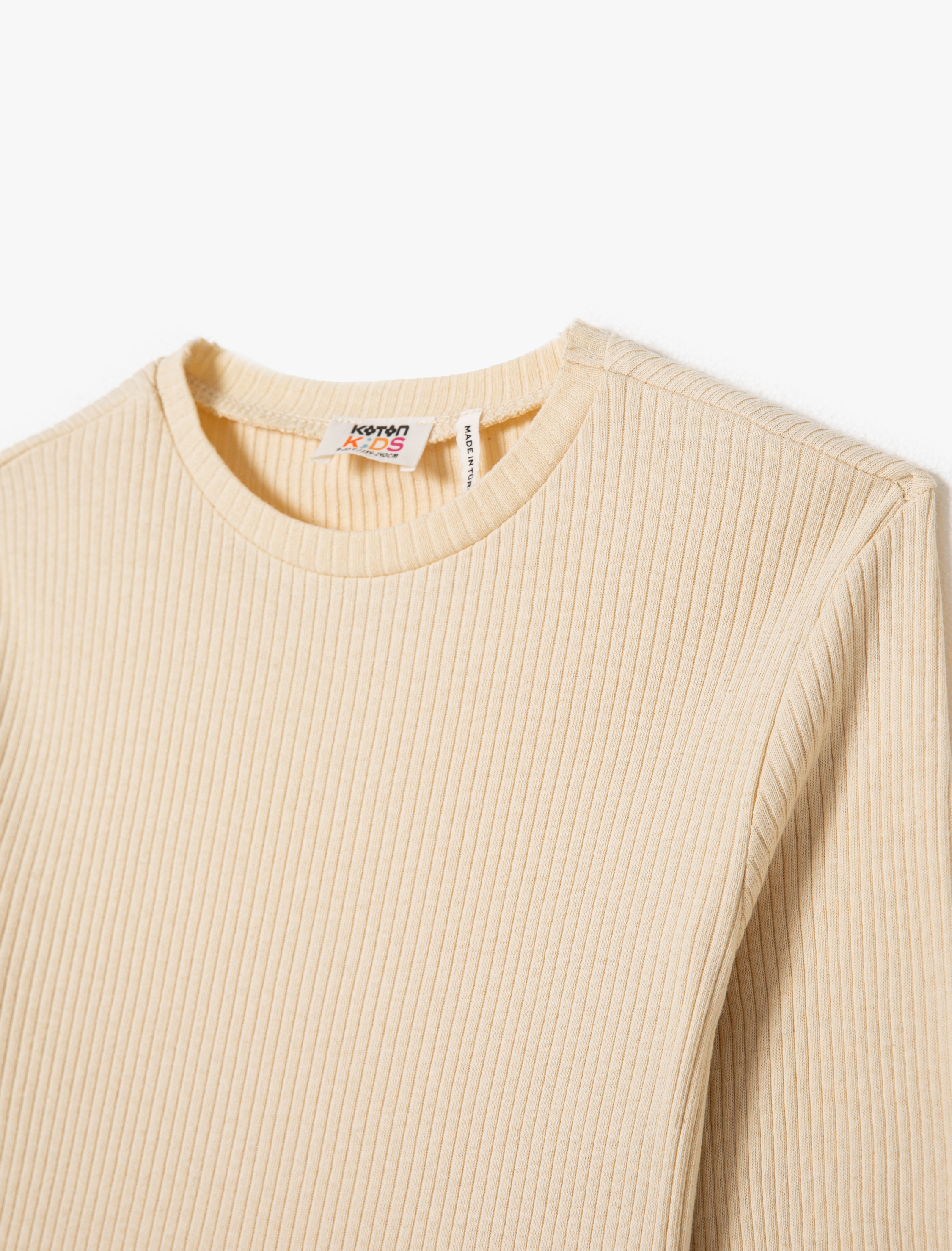 Kız Çocuk Basic Tişört Kaşkorse Uzun Kollu Bisiklet Yaka