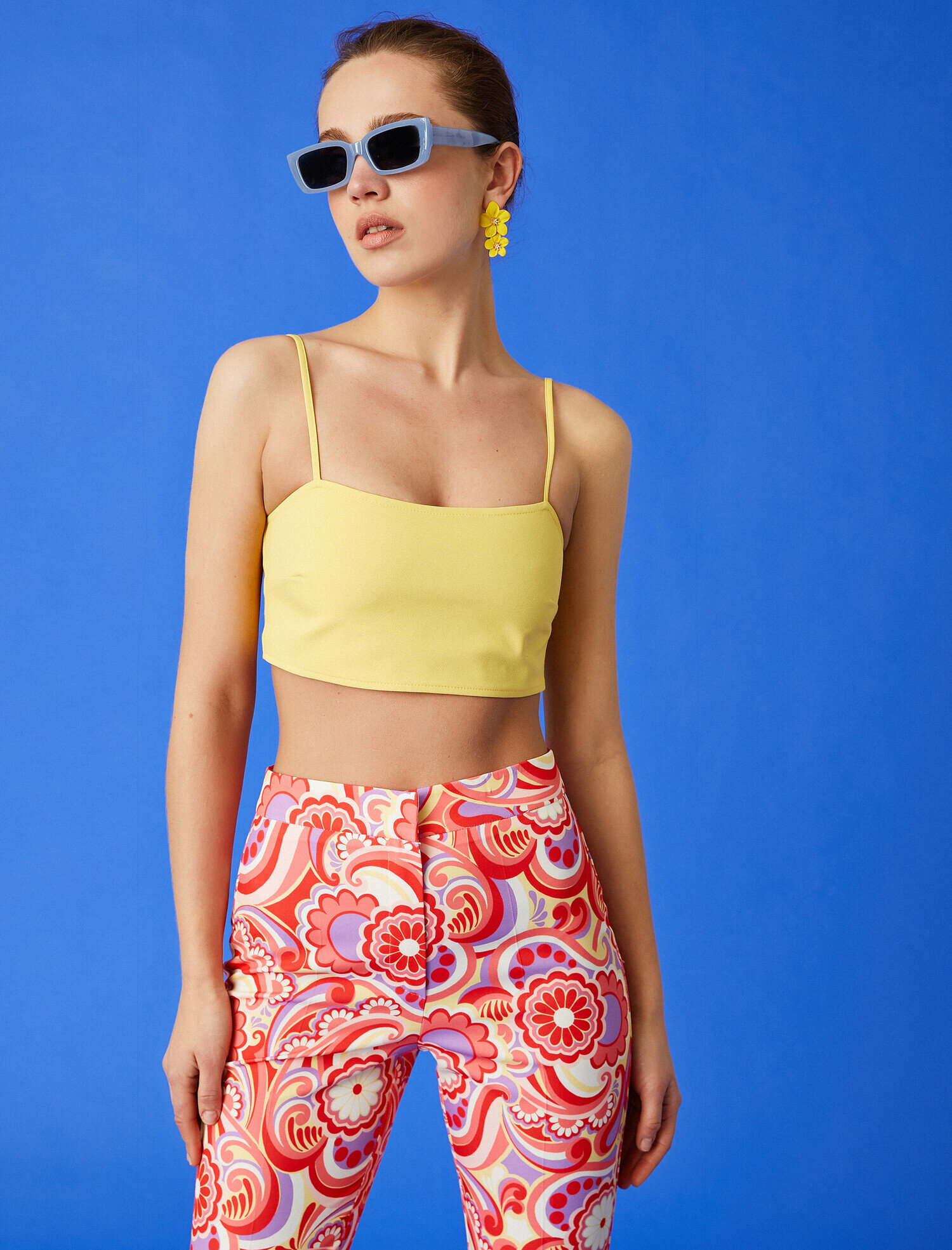   Crop Atlet İnce Askılı U Yaka