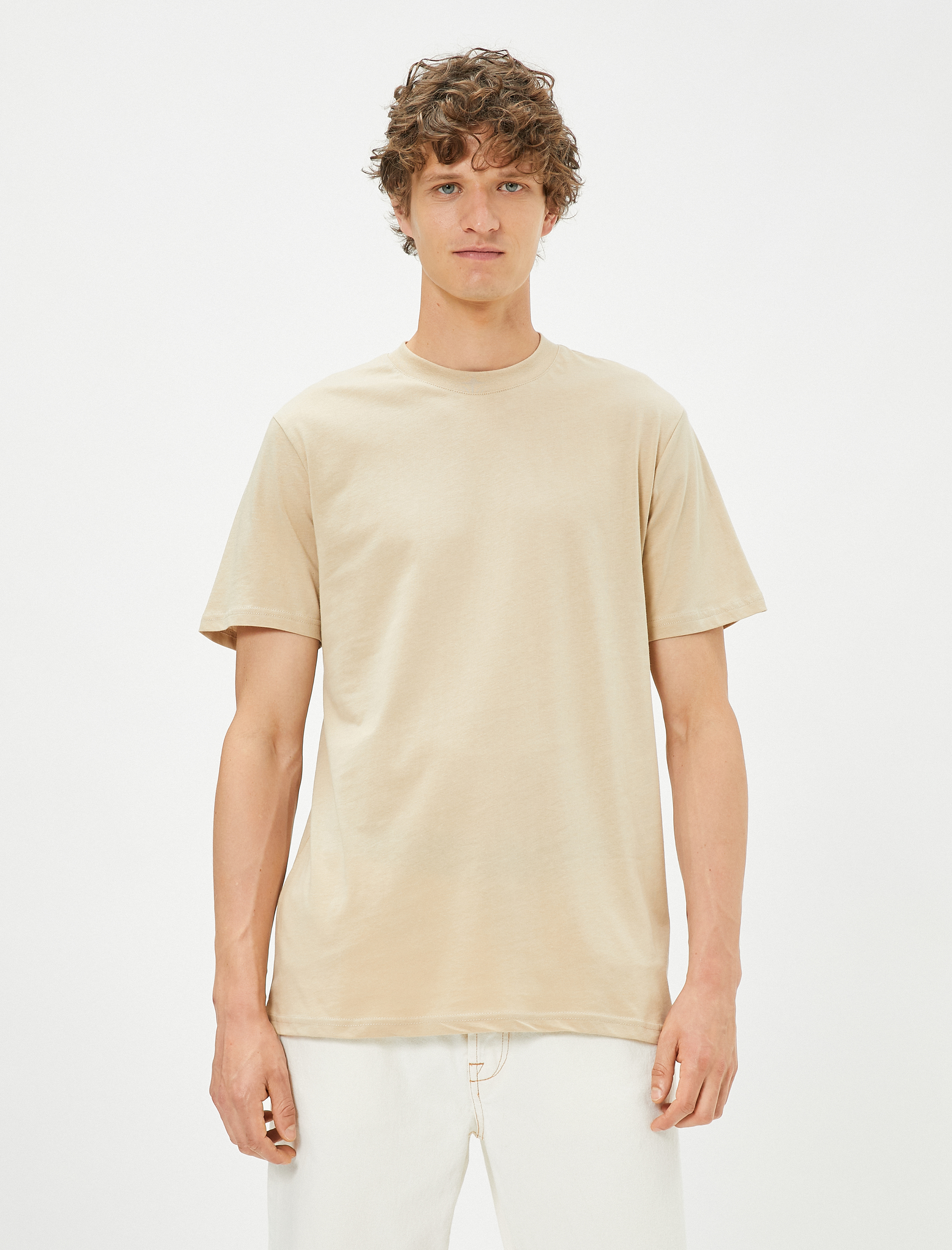   Basic Tişört Slim Fit Bisiklet Yaka Pamuklu