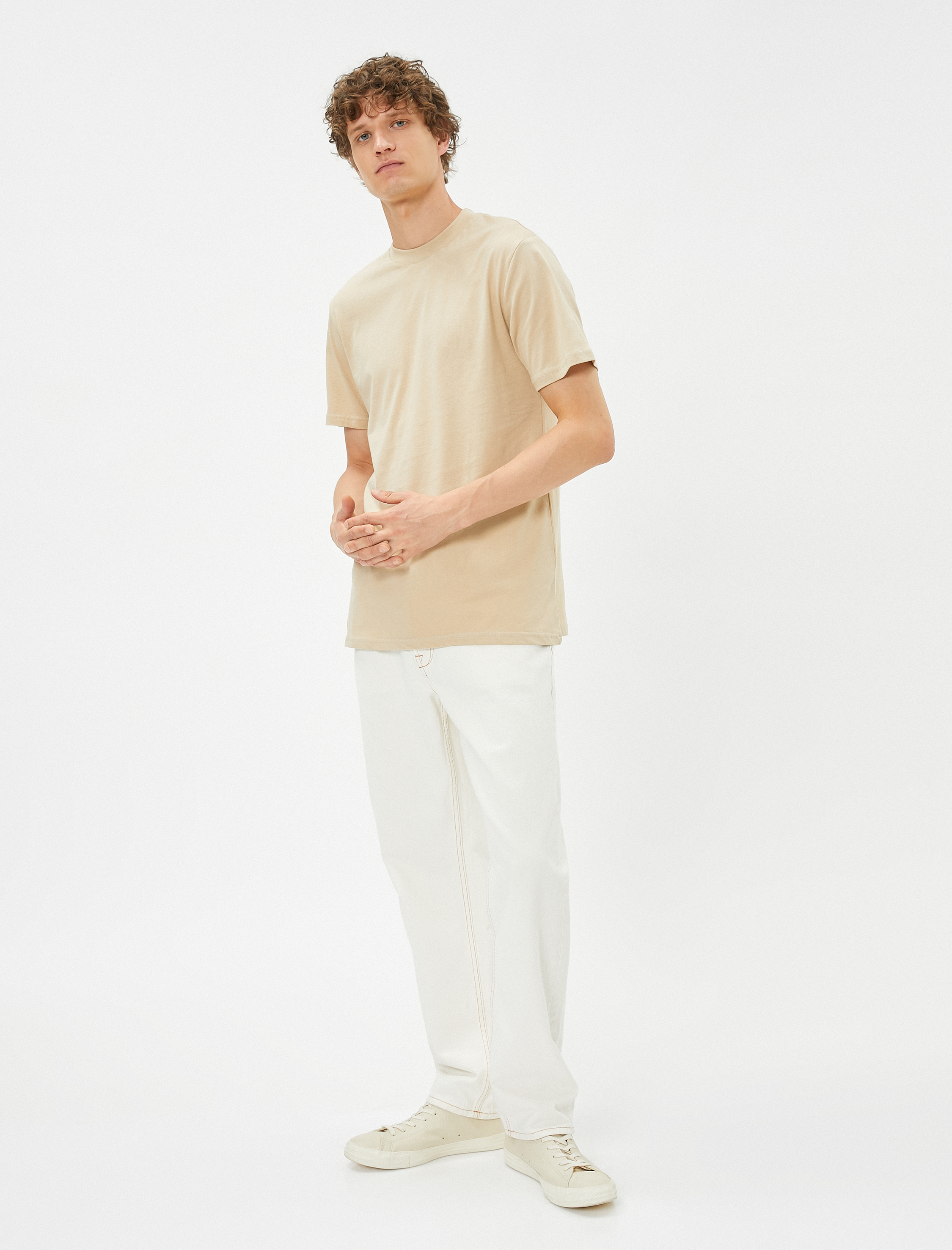   Basic Tişört Slim Fit Bisiklet Yaka Pamuklu