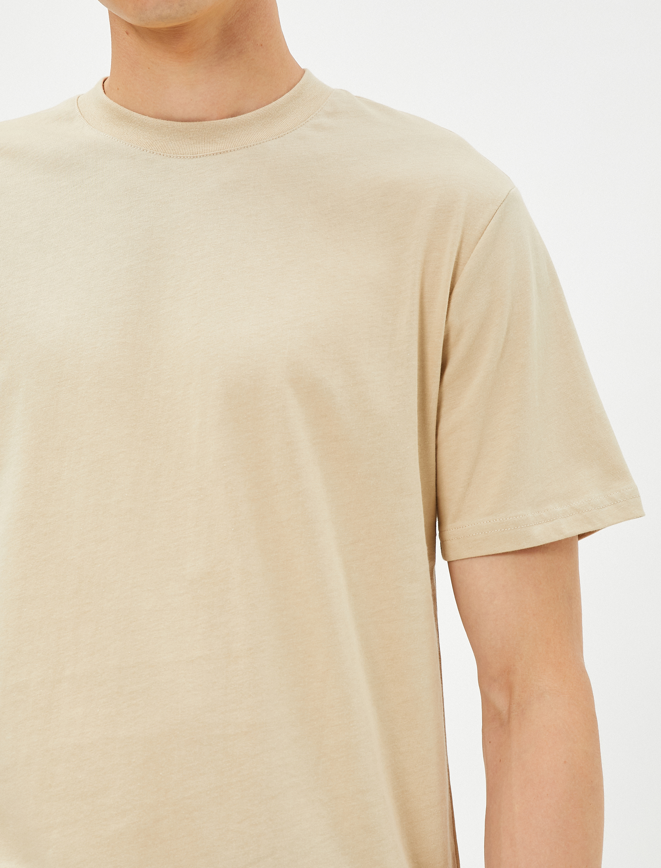   Basic Tişört Slim Fit Bisiklet Yaka Pamuklu